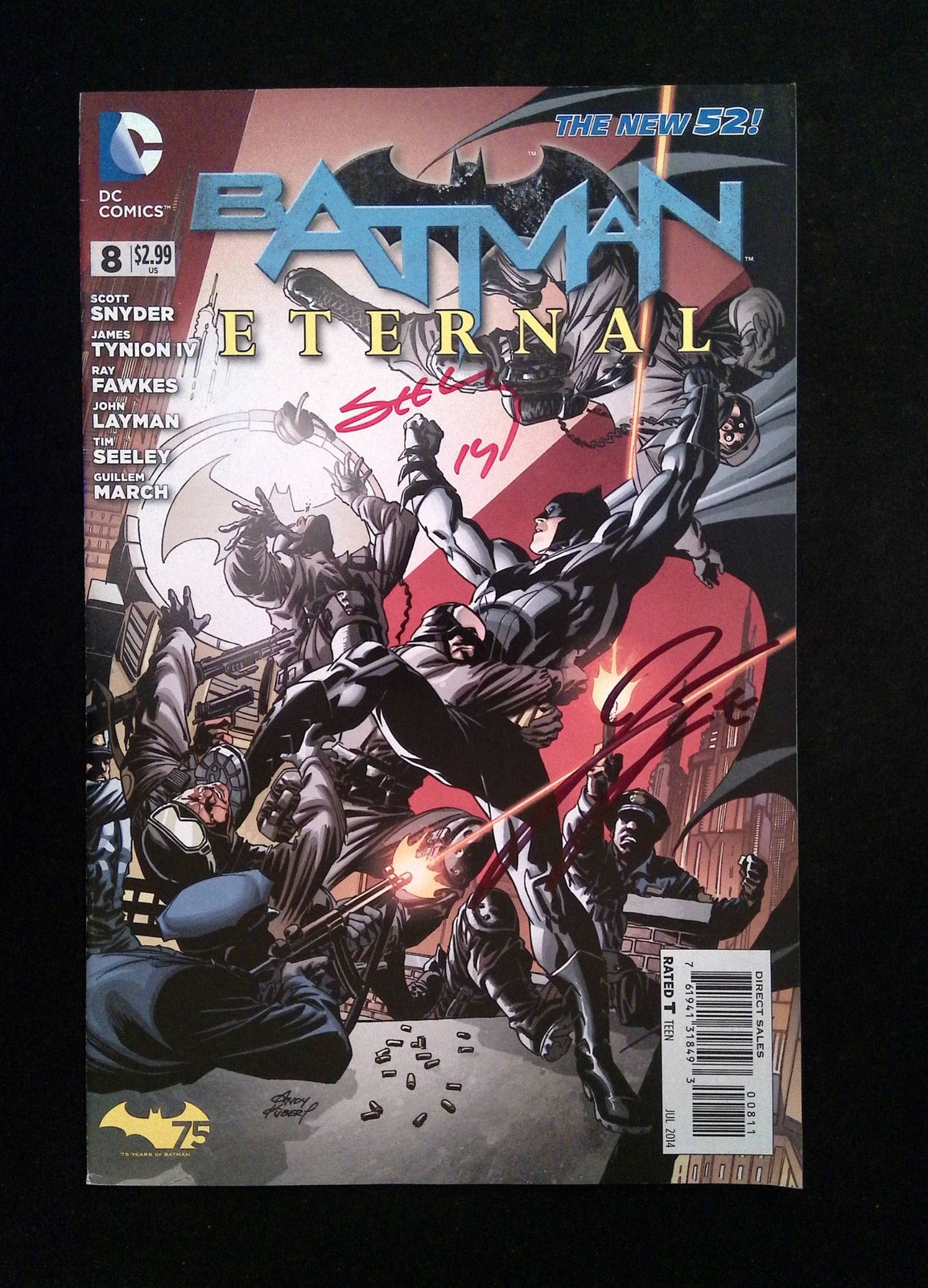 Batman Eternal #8  DC Comics 2014 VF+  SIGNED BY TIM SEELEY