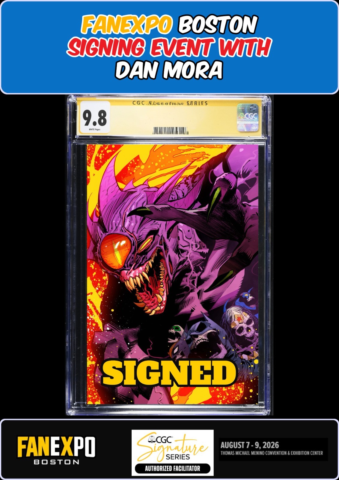JUSTICE LEAGUE UNLIMITED #21 MAIN CGC SS 9.8 DAN MORA SIGNED FANEXPO PRESALE