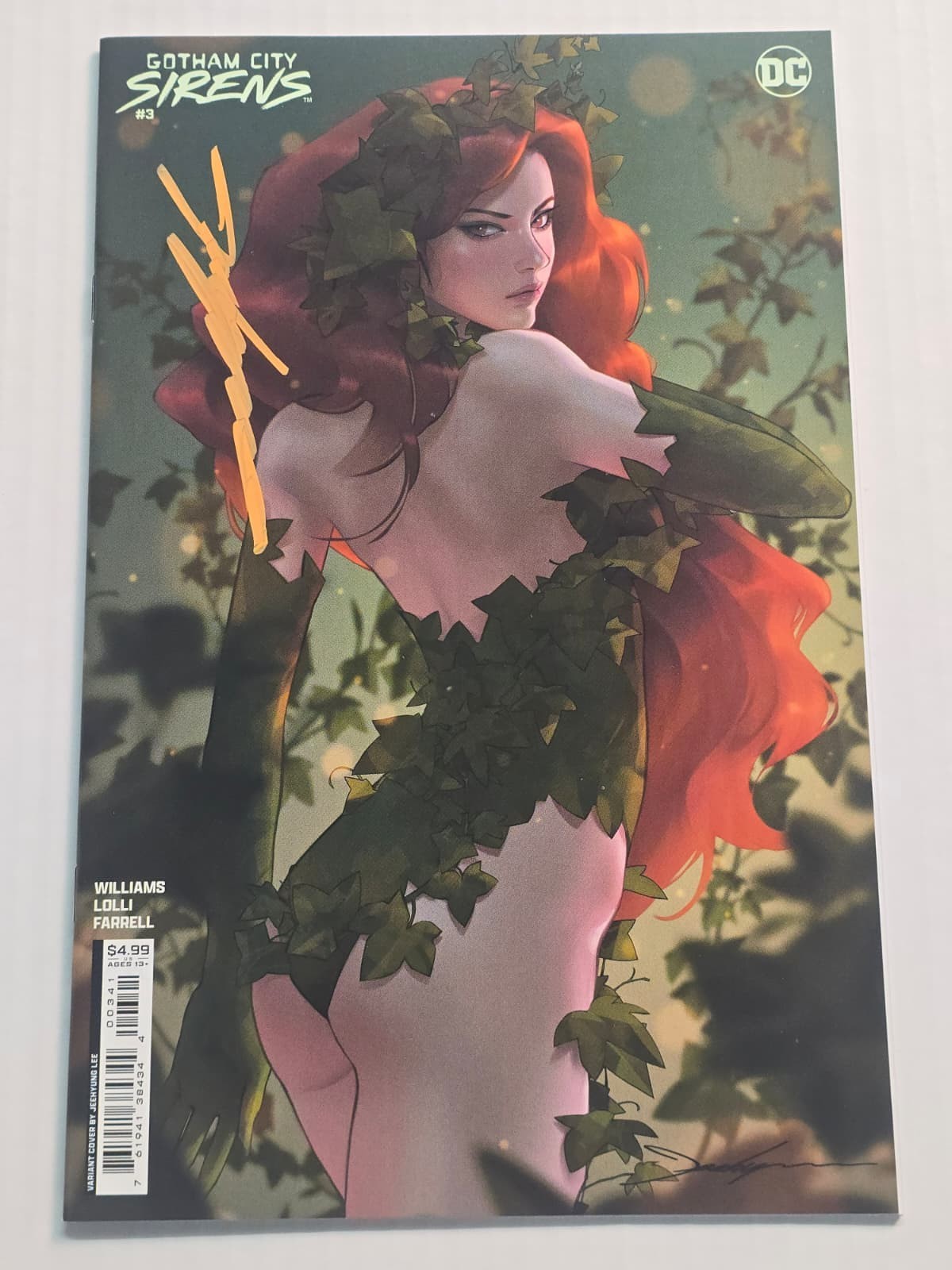 GOTHAM CITY SIRENS #3 DC COMICS JEEHYUNG LEE SIGNED W/COA NM ORANGE