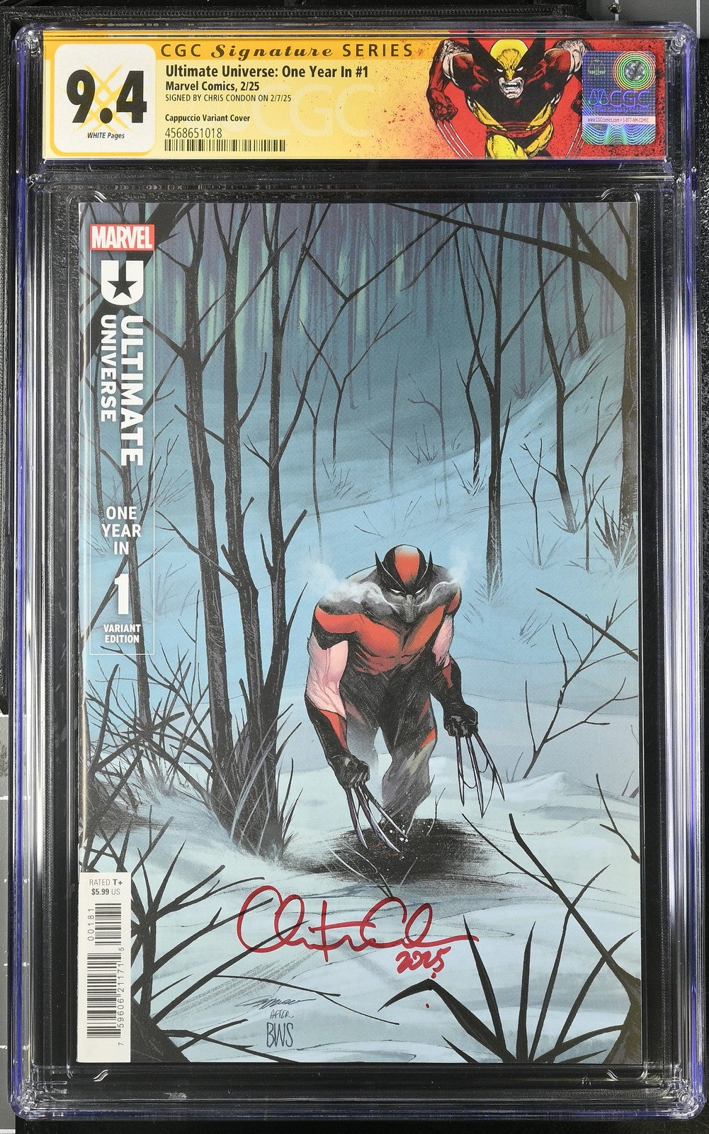 ULTIMATE UNIVERSE ONE YEAR IN #1 VARIANT SIGNED CHRIS CONDON CGC SS 9.4 CUSTOM