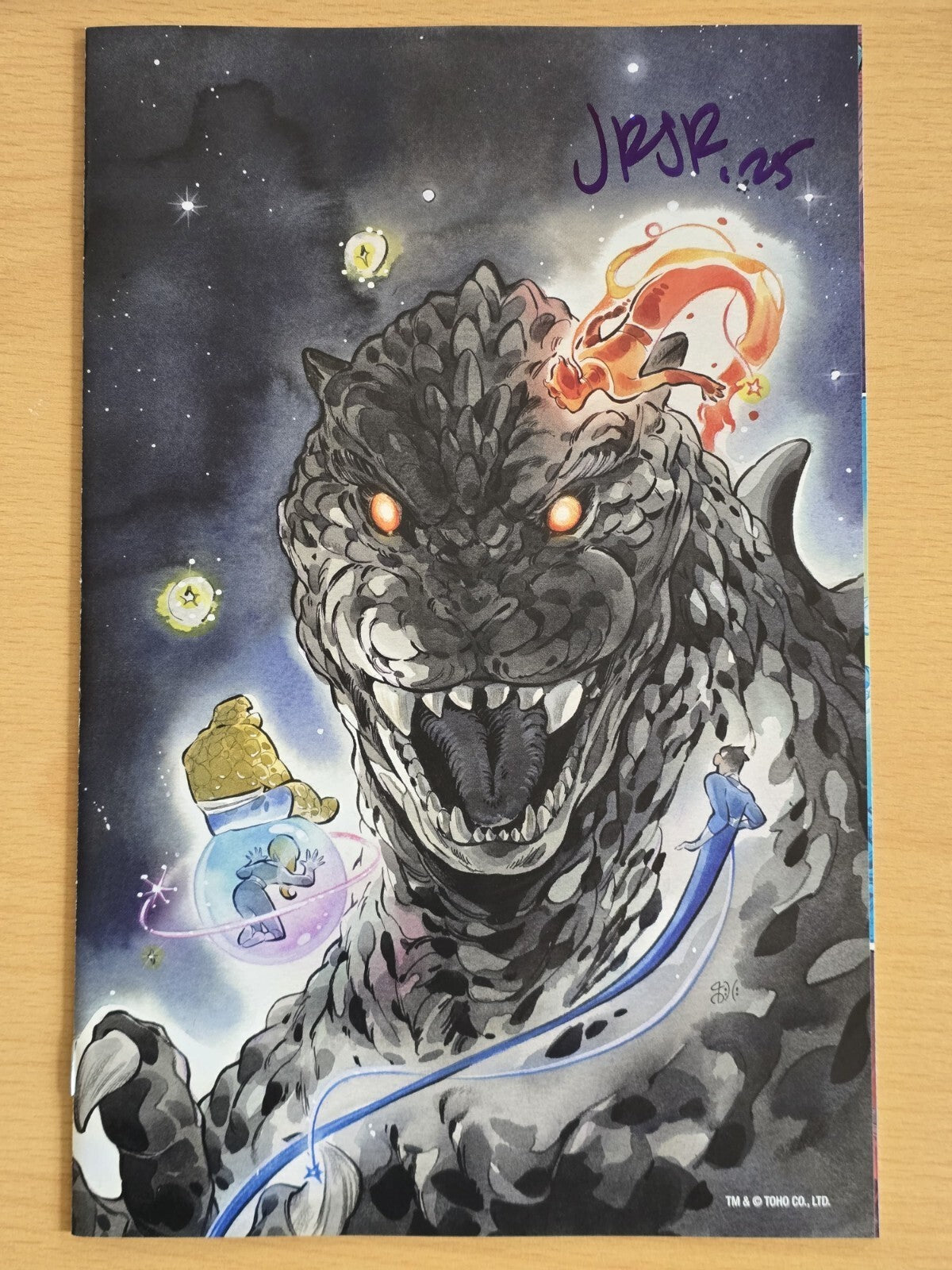 GODZILLA VS FANTASTIC FOUR #1 1:100 MOMOKO VARIANT JOHN ROMITA JR SIGNED COA NM
