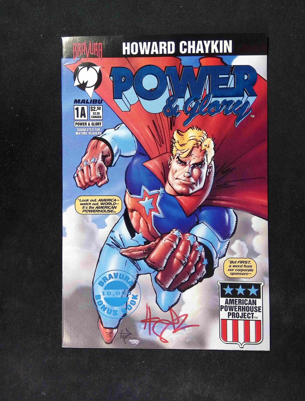 Power and Glory #1  MALIBU Comics 1994 VF+  Signed By Howard Chayking