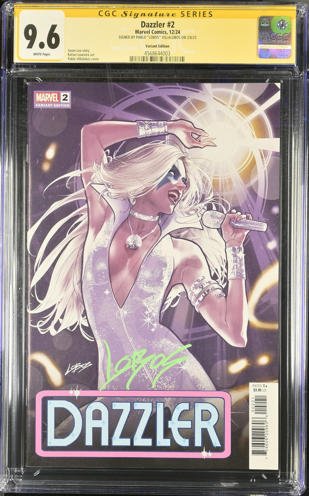 DAZLER #2 MARVEL 2024 VARIANT SIGNED PABLO VILLALOBOS CGC SS 9.6 NM