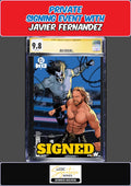 DC K.O. #1 AEW MORA CGC SS 9.8 JAVIER FERNANDEZ SIGNED PRIVATE SIGNING PRESALE