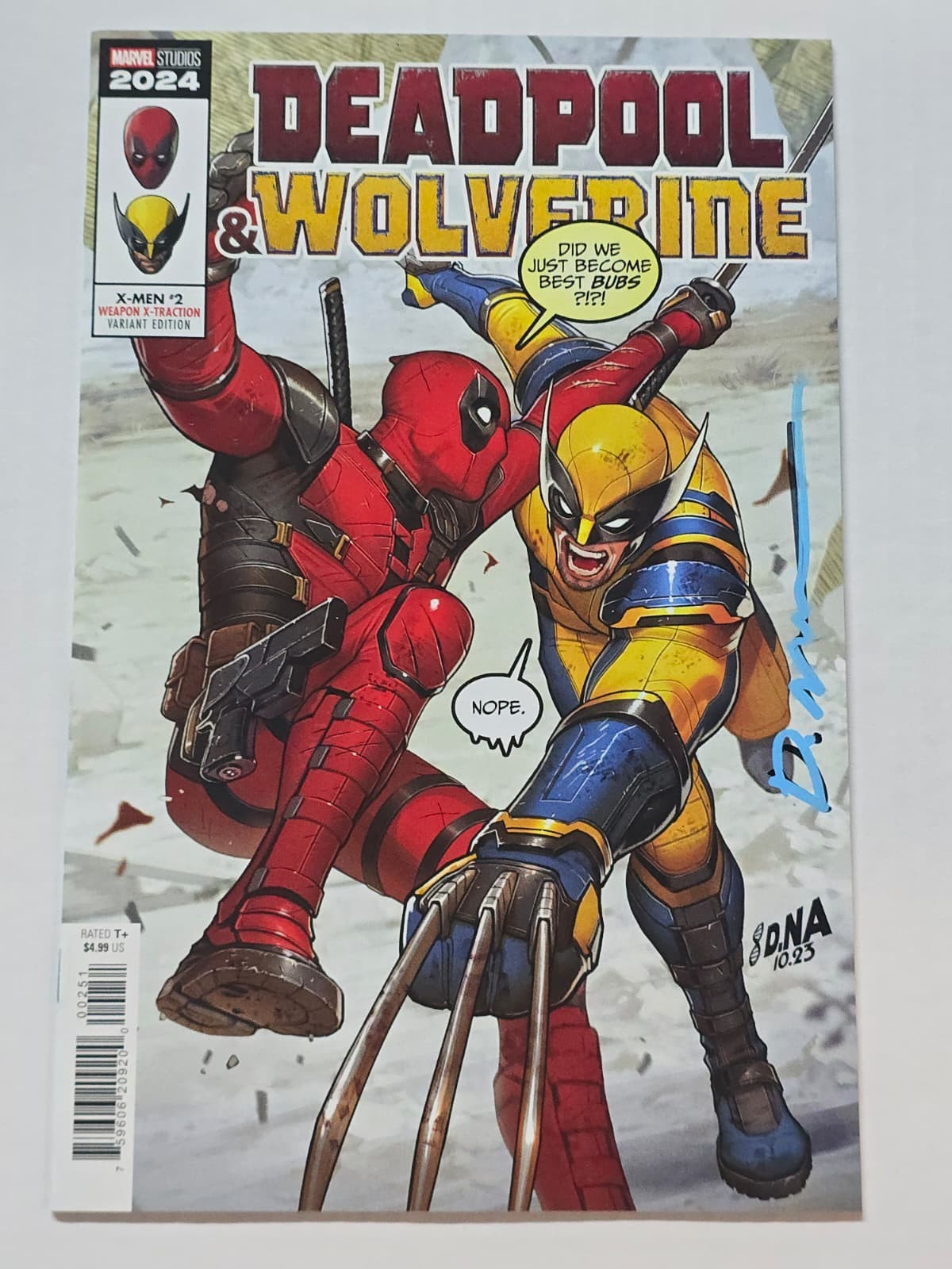 DEADPOOL AND WOLVERINE #2 MARVEL SIGNED BY DAVID NAKAYAMA W/COA NM