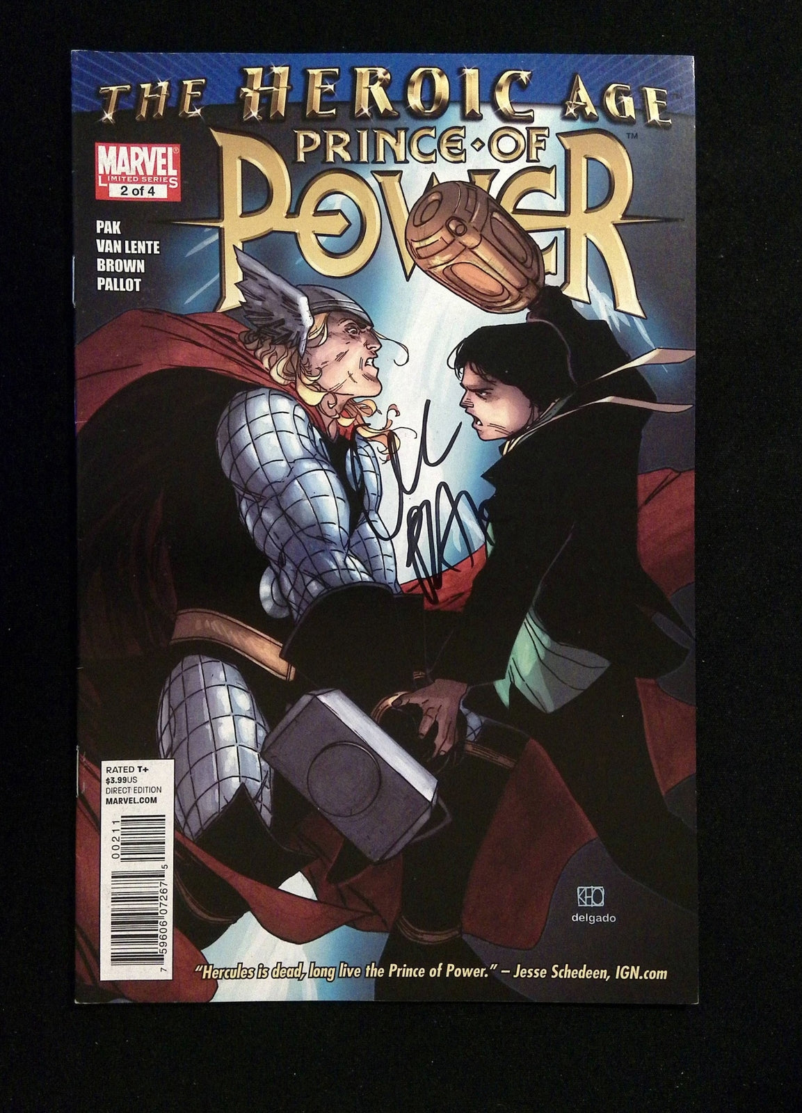 Heroic Age Prince Of Power #2  Marvel Comics 2010 VF+  SIGNED BY GREG PAK