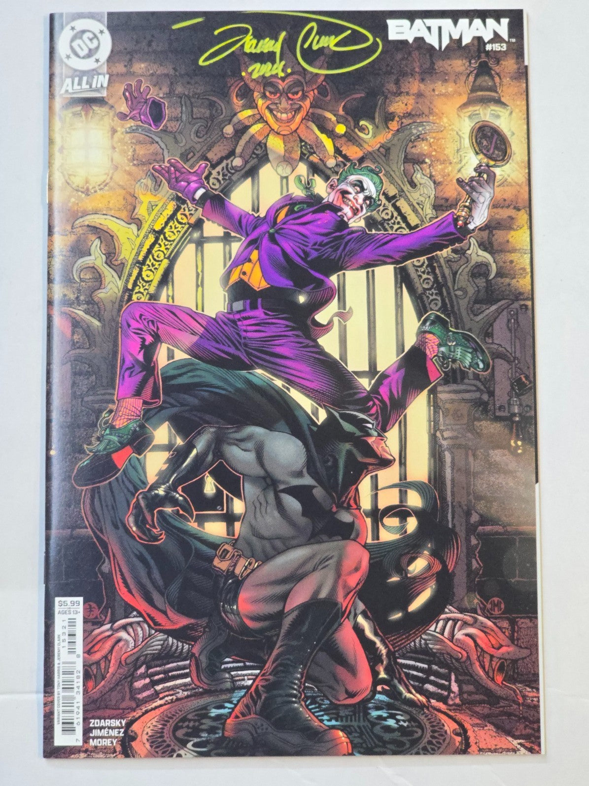 BATMAN #153 DC 2024 TONY HARRIS VARIANT SIGNED JEREMY CLARK W/COA NM YELLOW