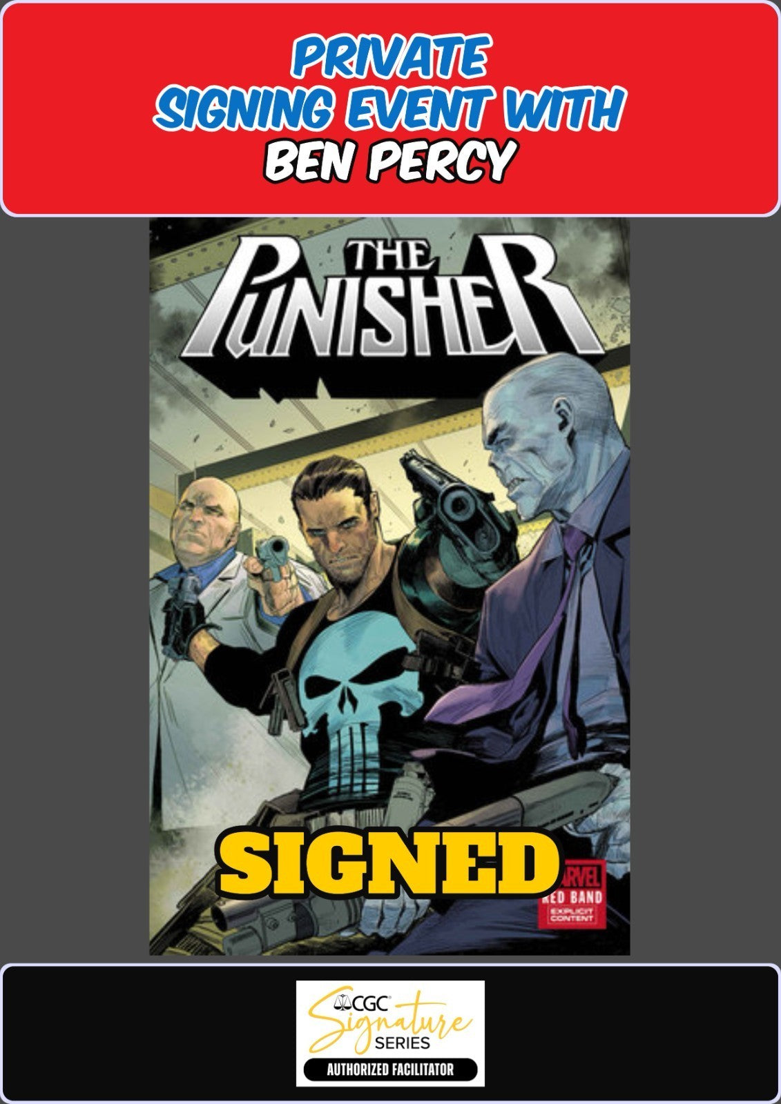 PUNISHER RED BAND #5 CHECCHETTO RAW BEN PERCY PRIVATE SIGNING W/COA PRESALE NM