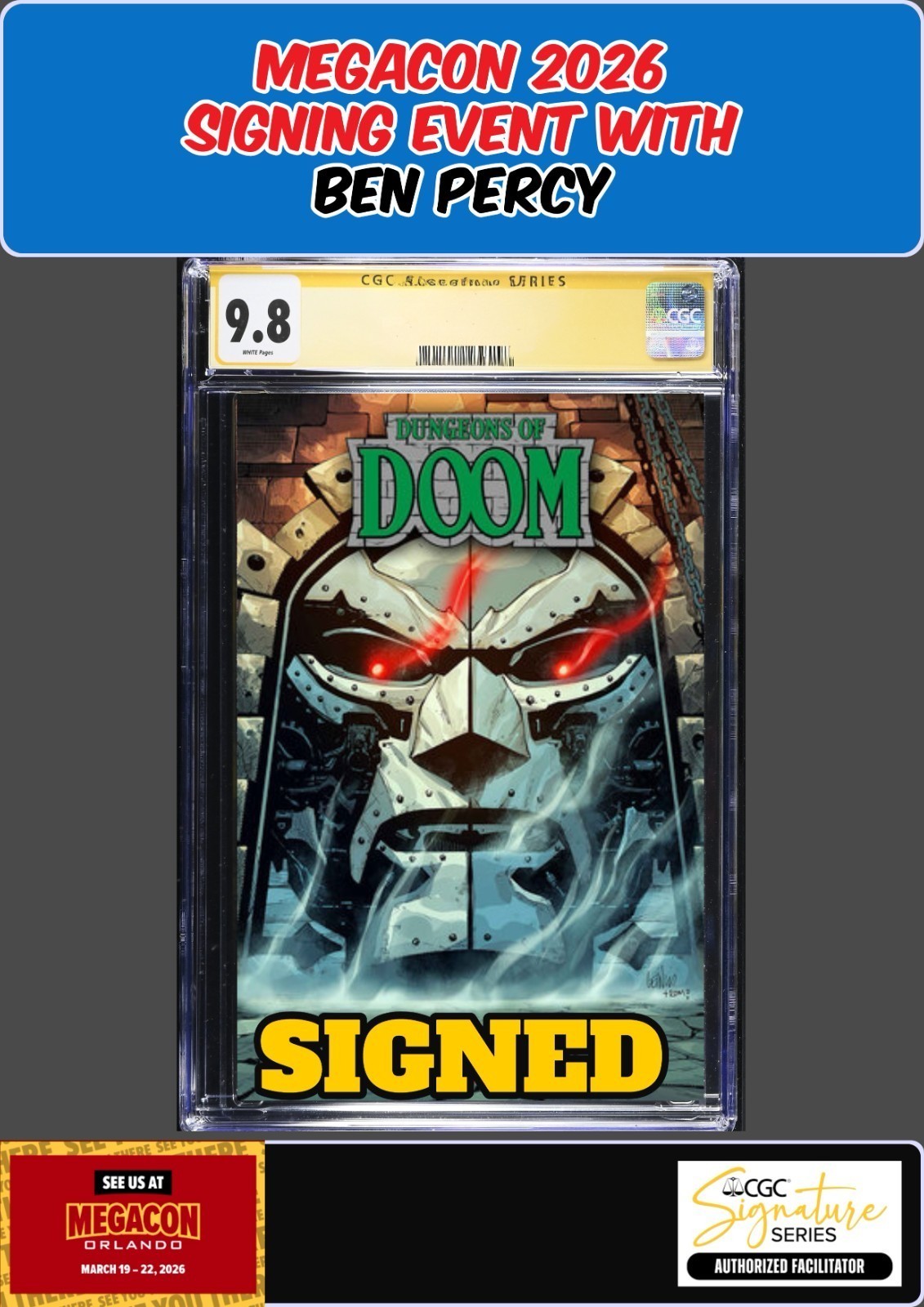 DUNGEONS OF DOOM #1 LEINIL YU CGC 9.8 BEN PERCY SIGNED PRESALE