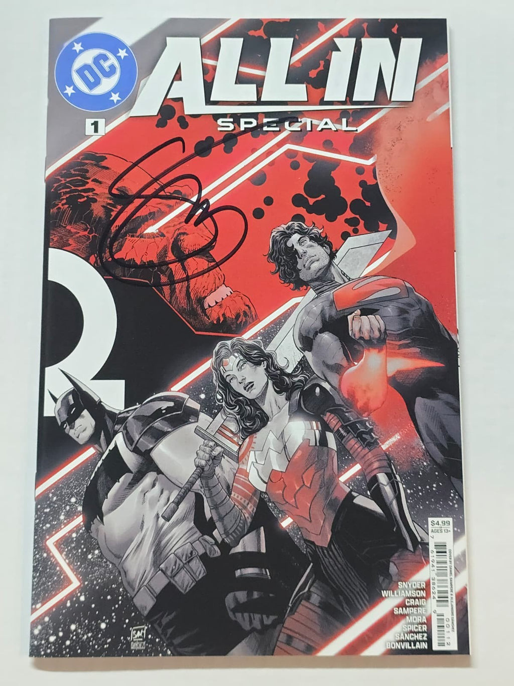 DC ALL IN SPECIAL #1 2ND PRINT DC SIGNED BY SCOTT SNYDER  W/COA NM