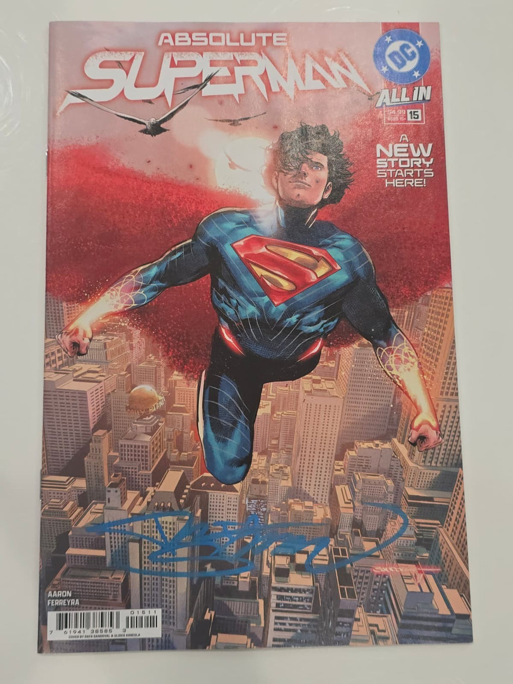 ABSOLUTE SUPERMAN #15 DC 2025 CVR A 1ST PRINT SIGNED BY RAFA SANDOVAL W/COA NM