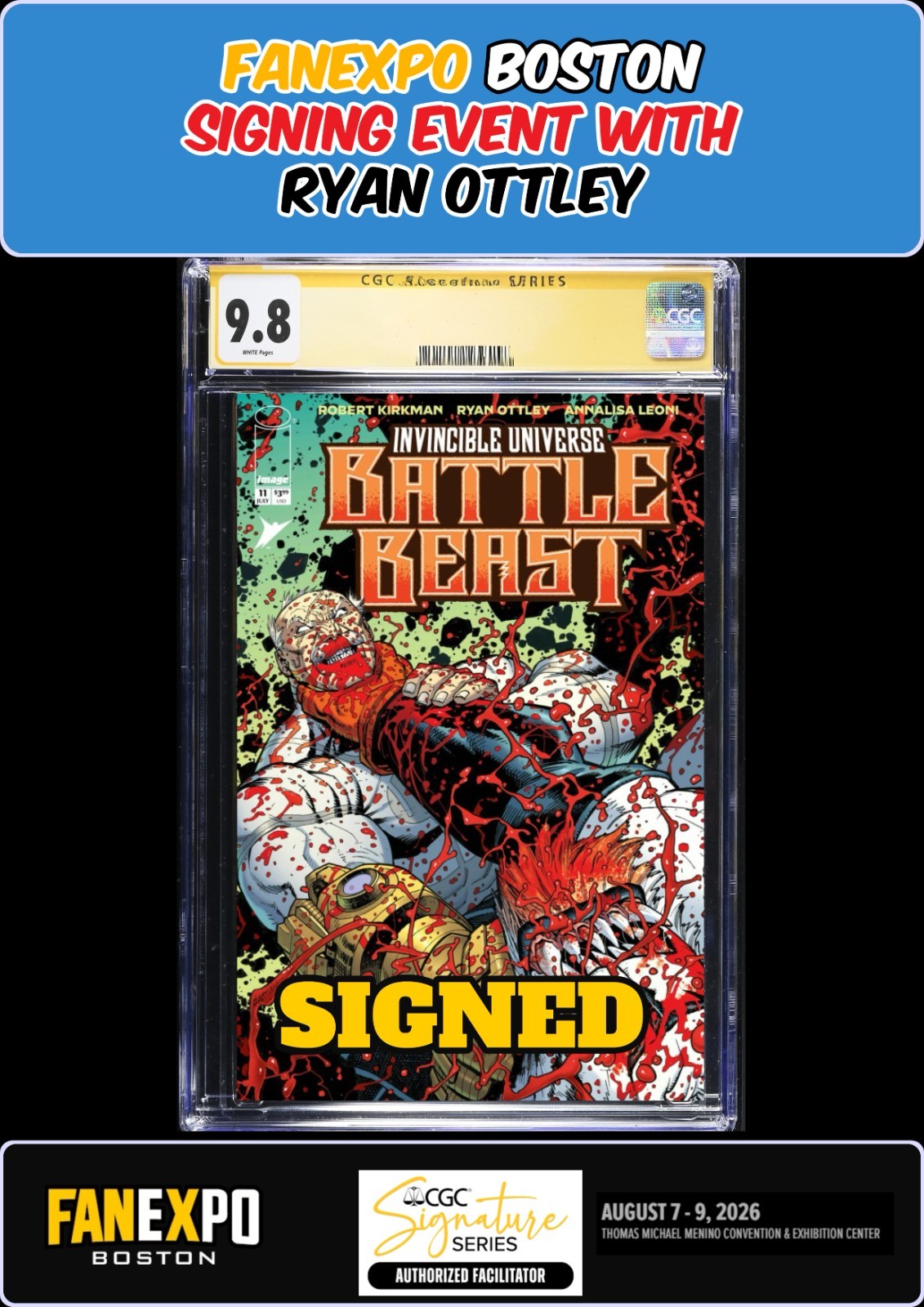 BATTLE BEAST #11 MAIN CGC SS 9.8 RYAN OTTLEY SIGNED FANEXPO PRESALE