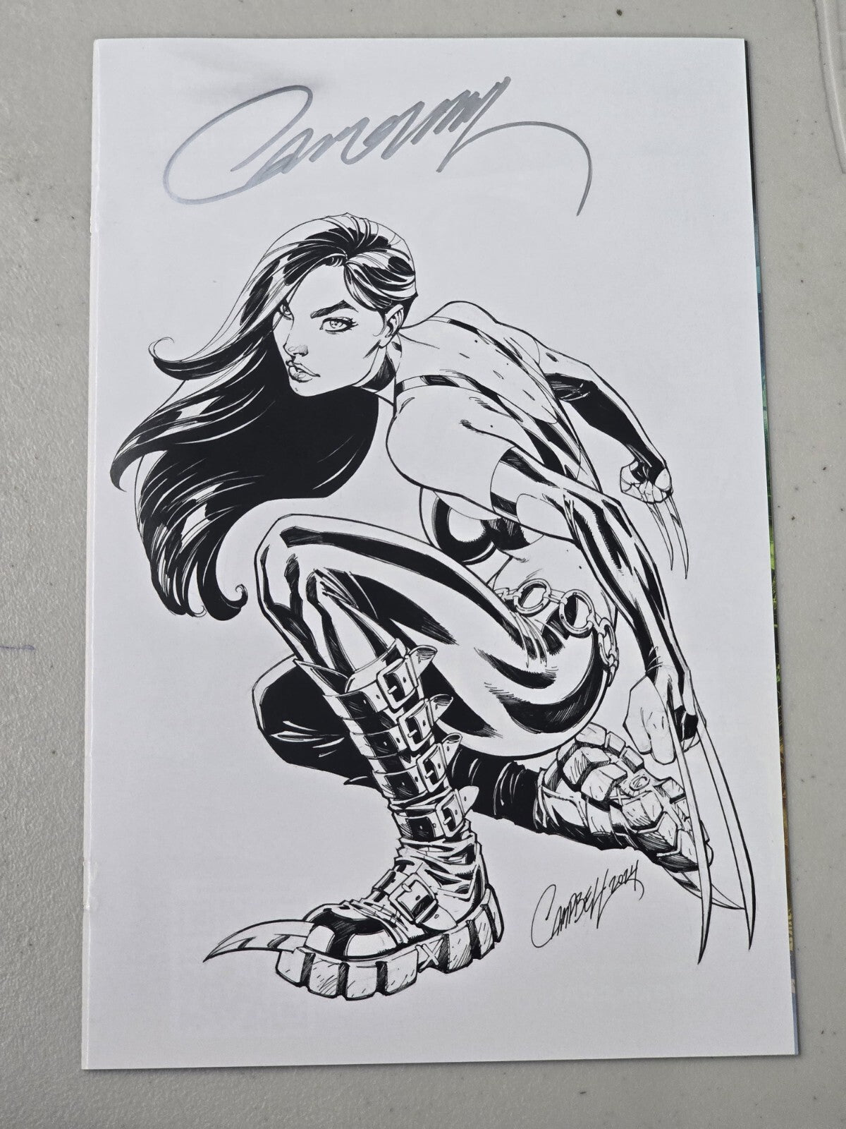 LAURA KINNEY WOLVERINE #1 MARVEL 2ND PRINT 1:25 VIRGIN VARIANT SIGNED CAMPBELL