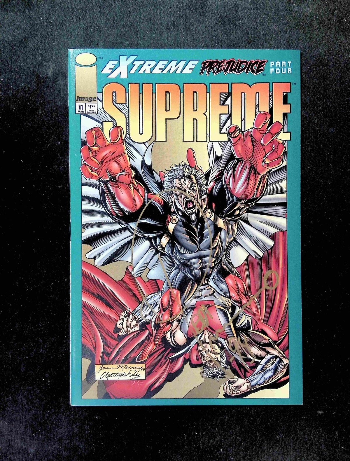 Supreme #11B  IMAGE/AWESOME Comics 1994 VF/NM  Variant Signed By Pedi