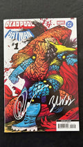 DEADPOOL BATMAN #1 DANIEL WARREN JOHNSON VAR 2X SIGNED CAPULLO/WELLS NYCC COA NM