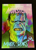 MARK SPEARS MONSTERS #4 METAL VAR FRANKENSTEIN SIGNED MARK SPEARS "RIP" W/COA NM