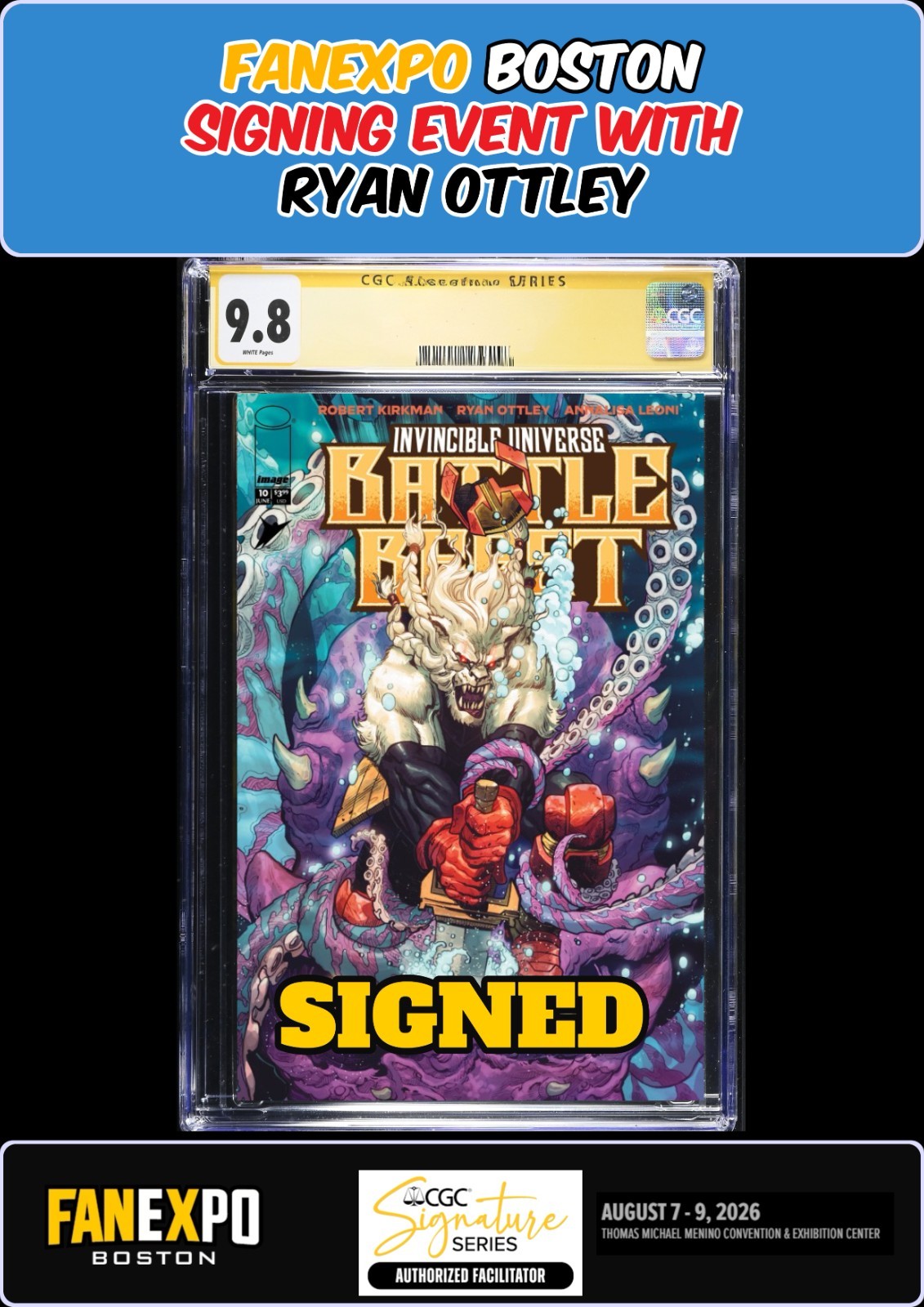 BATTLE BEAST #10 JOSHUA CASSARA CGC SS 9.8 RYAN OTTLEY SIGNED FANEXPO PRESALE