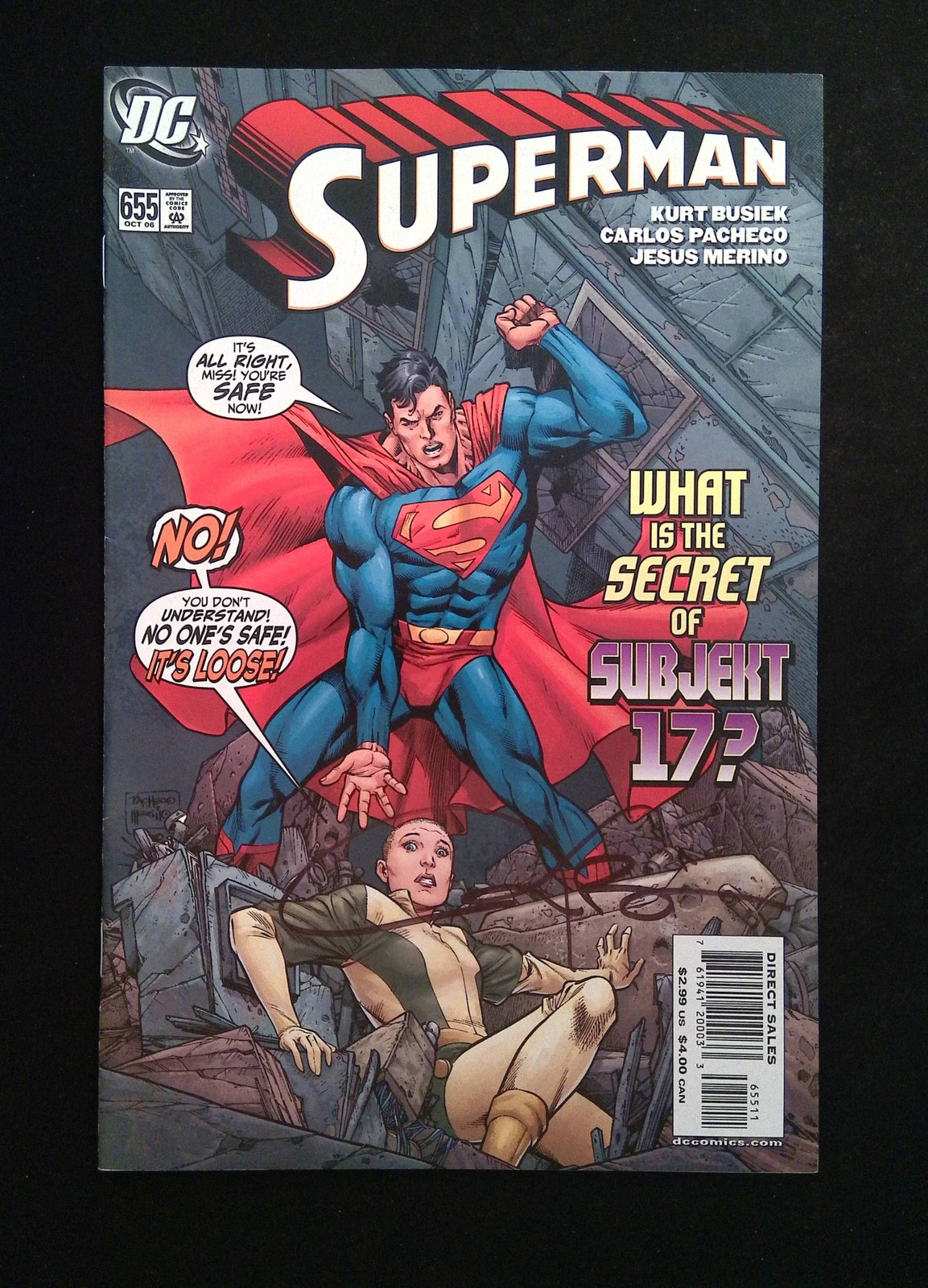 Superman #655 (2ND SERIES) DC Comics 2006 VF/NM  SIGNED BY KURT BUSIEK