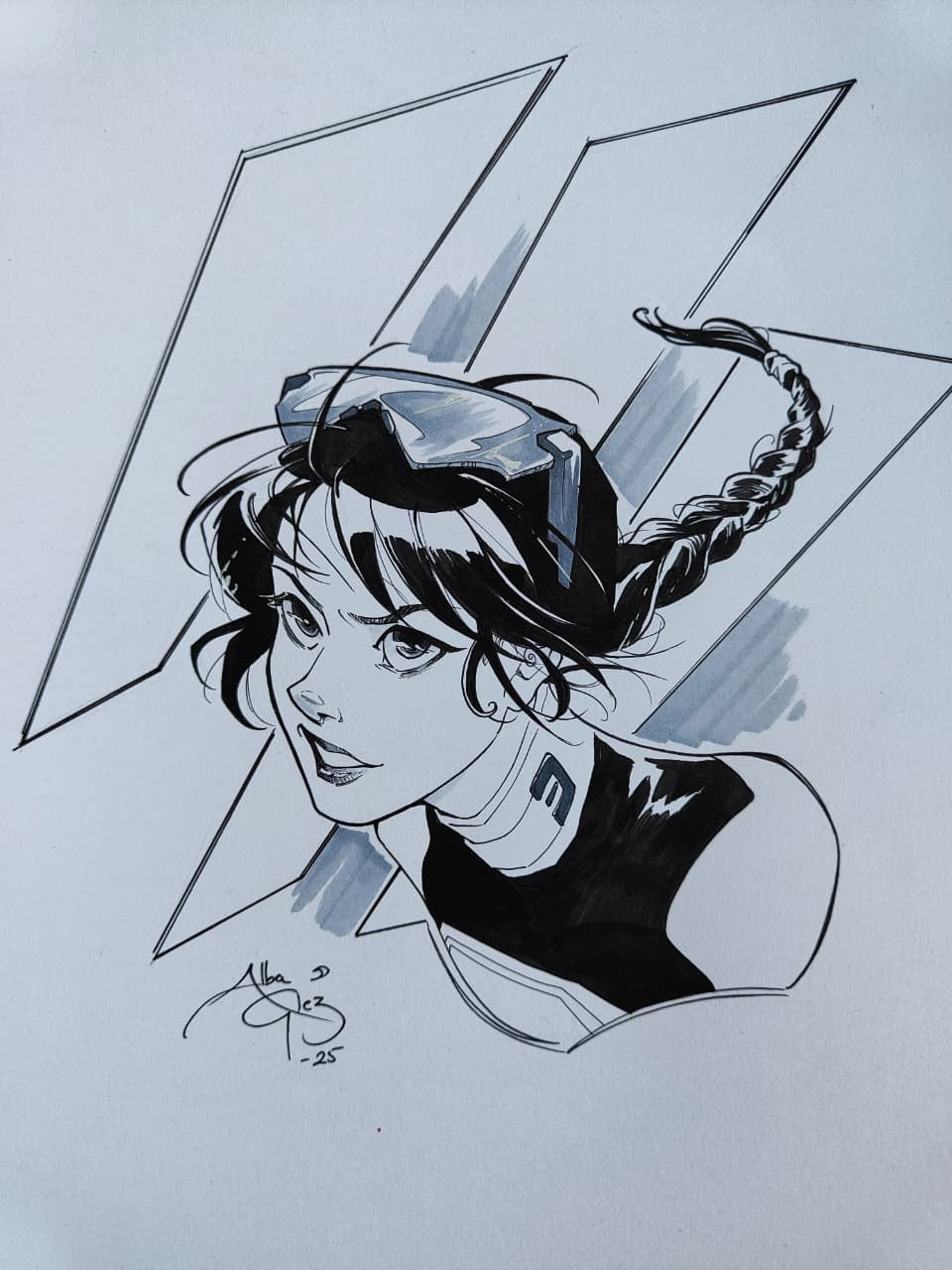 Alba Glez Original Sketch • Custom Commission - On Blank Cover - CGC/RAW