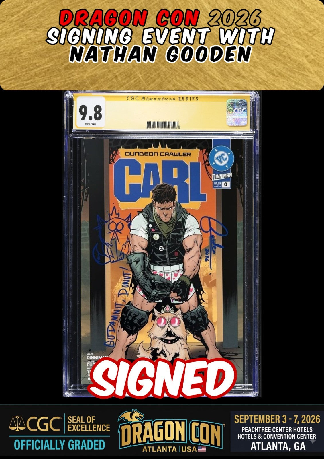 DUNGEON CRAWLER CARL SPECIAL EDITION #0 NATHAN GOODEN CGC SS 9.8 SIGNED PRESALE