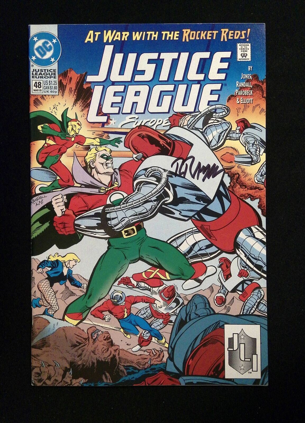 Justice League #48  DC Comics 1993 VF+  SIGNED RON RANDALL