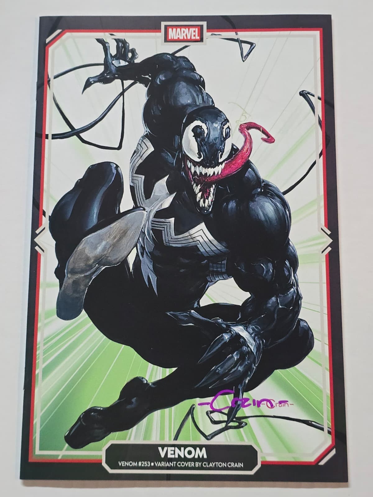 VENOM #252 MARVEL COMICS 2026 VARIANT SIGNED BY CLAYTON CRAIN W/COA NM