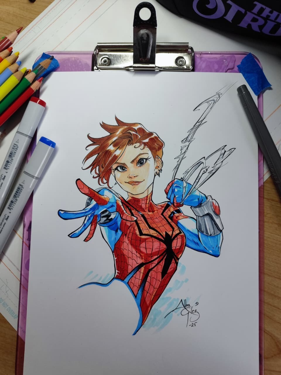Alba Glez Original Sketch • Custom Commission - On Blank Cover - CGC/RAW