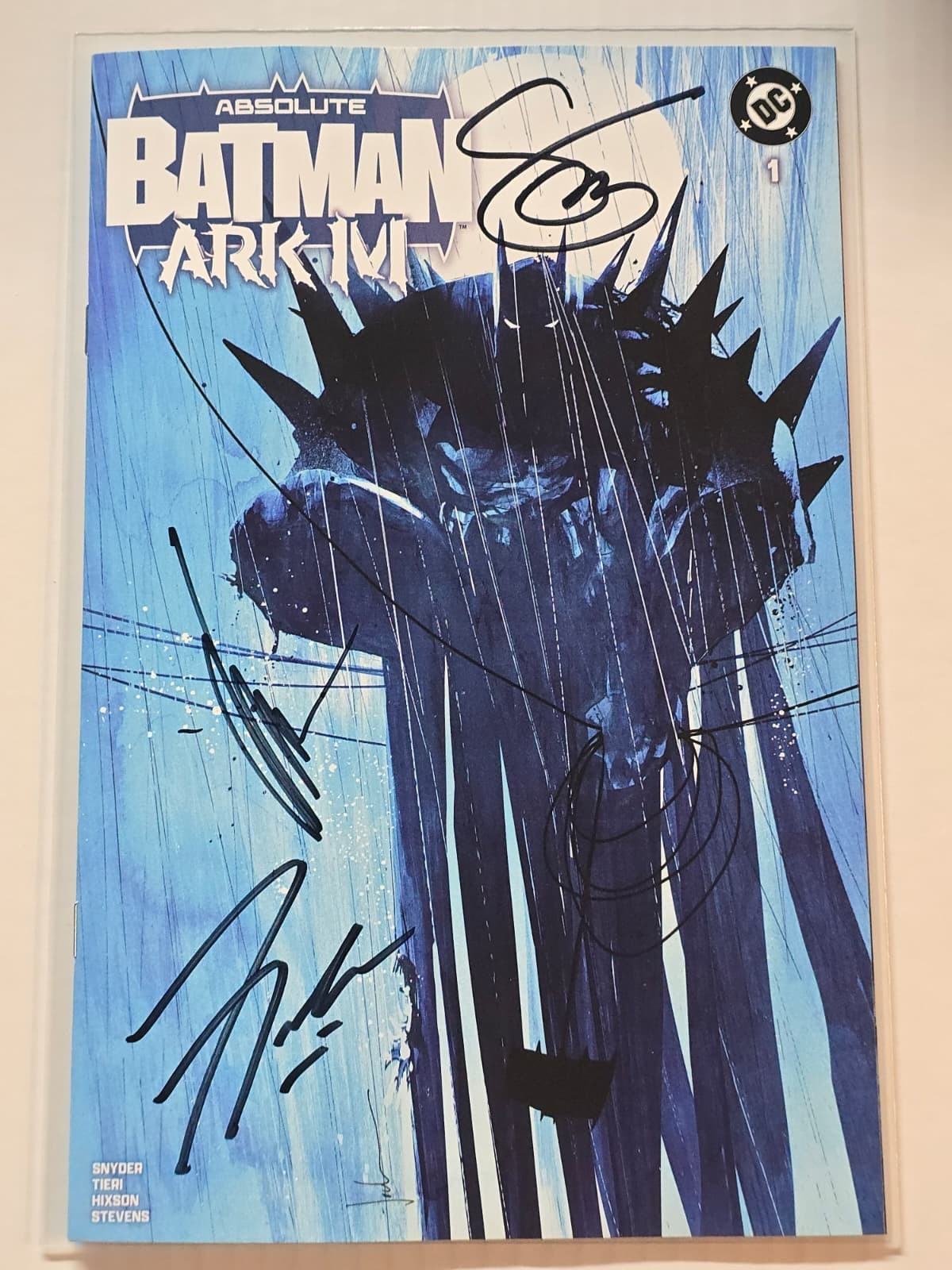 ABSOLUTE BATMAN ARK-M #1 DC 3X SIGNED BY FRANK TIERI/SCOTT SNYDER/JOCK W/COA NM