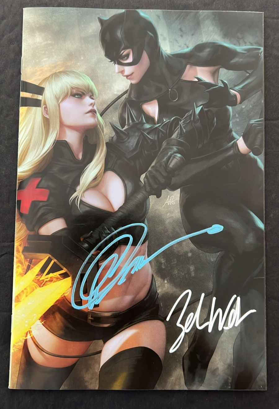 DEADPOOL BATMAN #1 1:100 ARTGERM VIRGIN 2X SIGNED GREG CAPULLO/ZEB WELLS COA NM