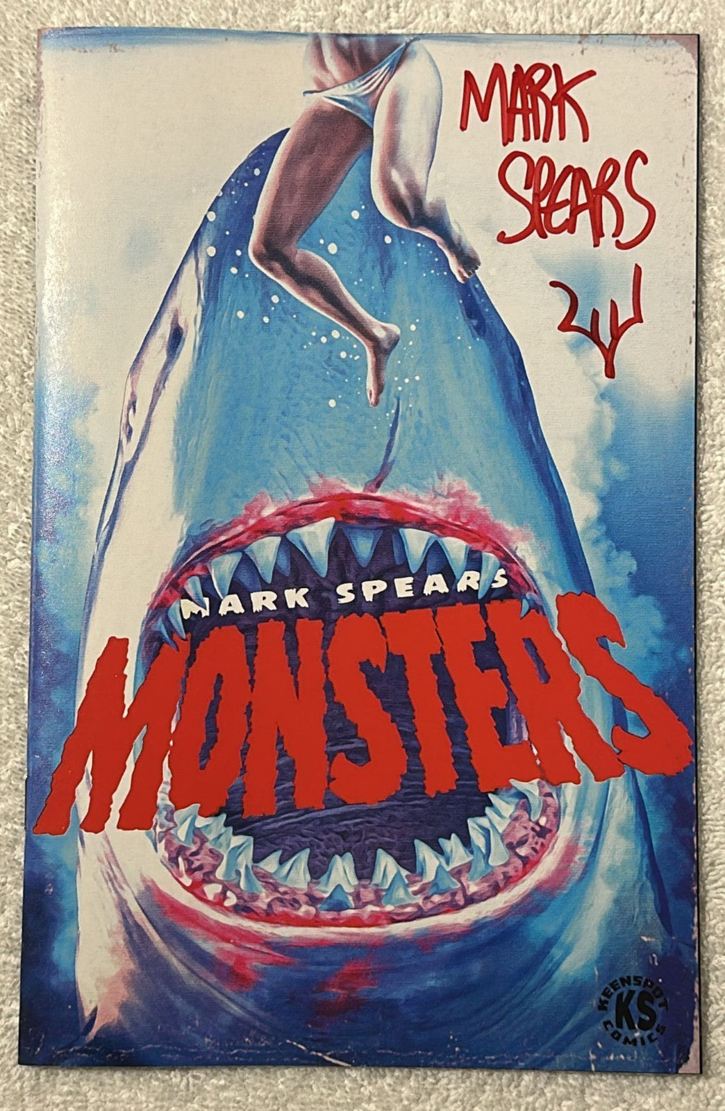 MARK SPEARS MONSTERS #6 FARLEY CON JAWS VARIANT SIGNED MARK SPEARS W/COA NM