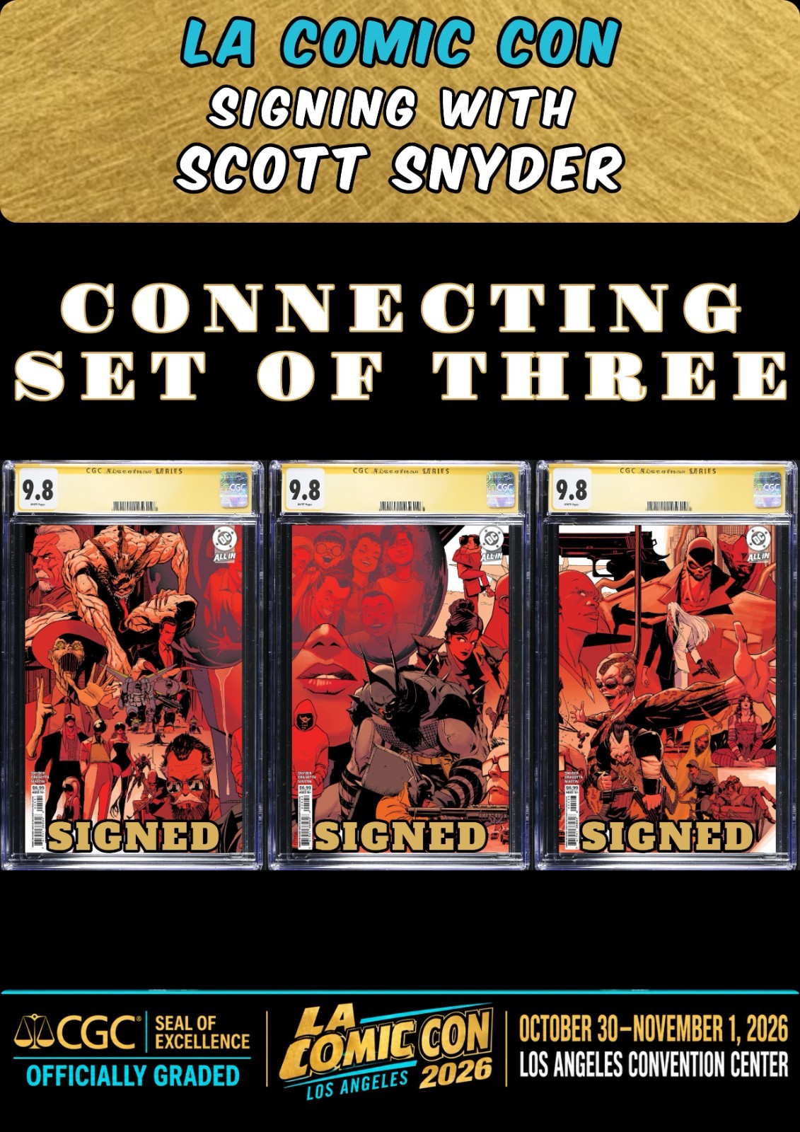 ABSOLUTE BATMAN #25 CONNECTING COVER SET CGC SS 9.8 SIGNED SCOTT SNYDER PRESALE