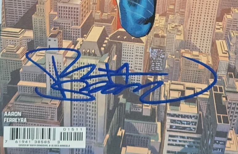ABSOLUTE SUPERMAN #15 DC 1ST PRINT SIGNED  RAFA SANDOVAL & JASON AARON W/COA NM