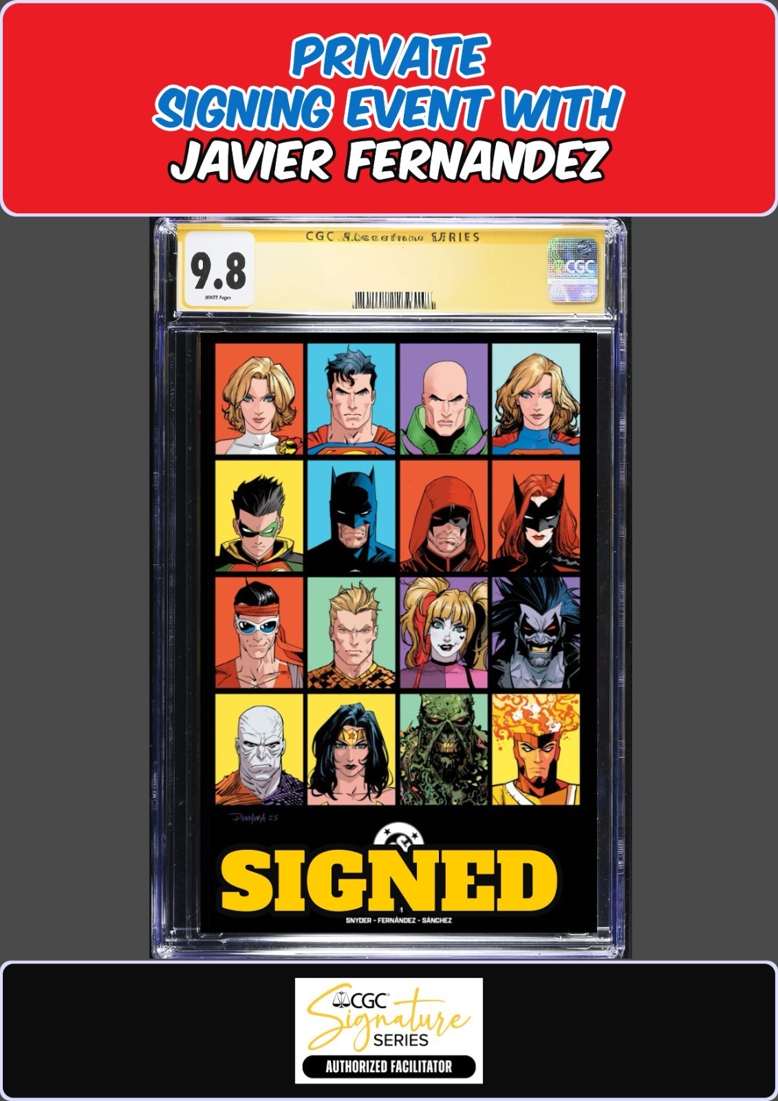 DC K.O. #1 BRACKET MORA CGC SS 9.8 JAVIER FERNADEZ PRIVATE SIGNING PRESALE