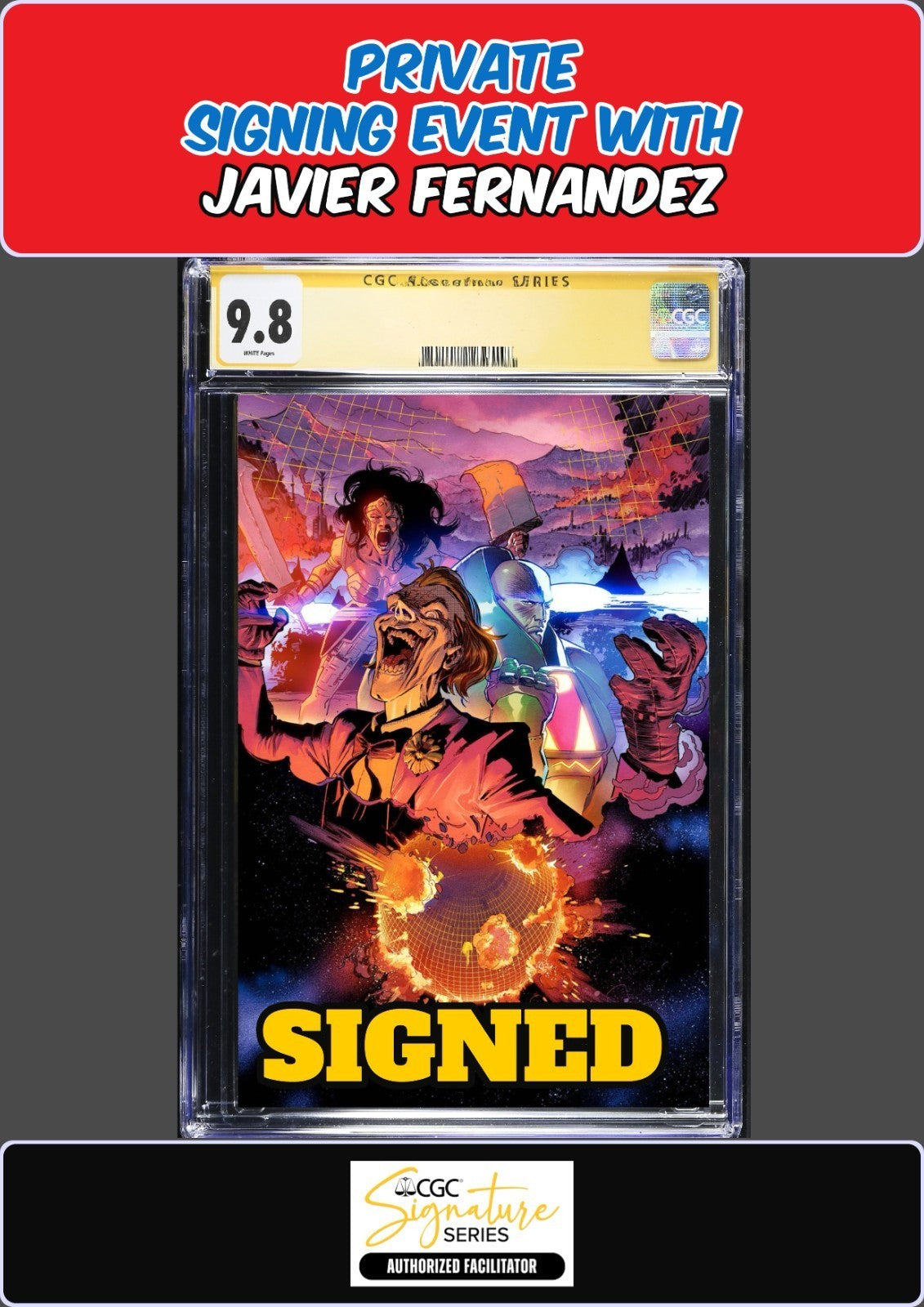 DC K.O. #3 FOIL CGC SS 9.8 JAVIER FERNANDEZ PRIVATE SIGNING PRESALE