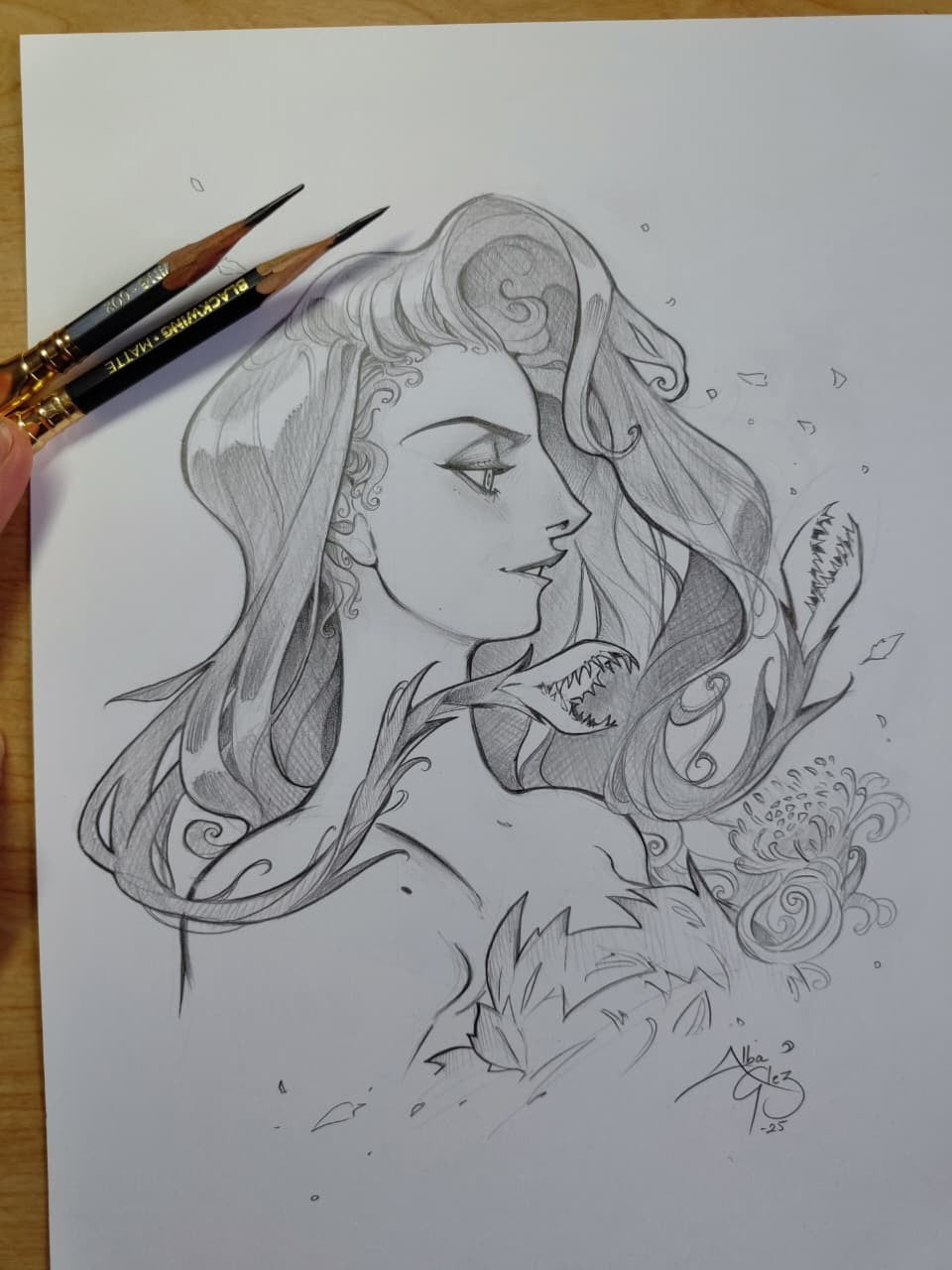 Alba Glez Original Sketch • Custom Commission - On Blank Cover - CGC/RAW