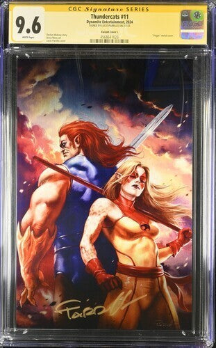 THUNDERCATS #11 DYNAMITE 2024 LUCIO PARRILLO SIGNED METAL VARIANT CGC SS 9.6 NM