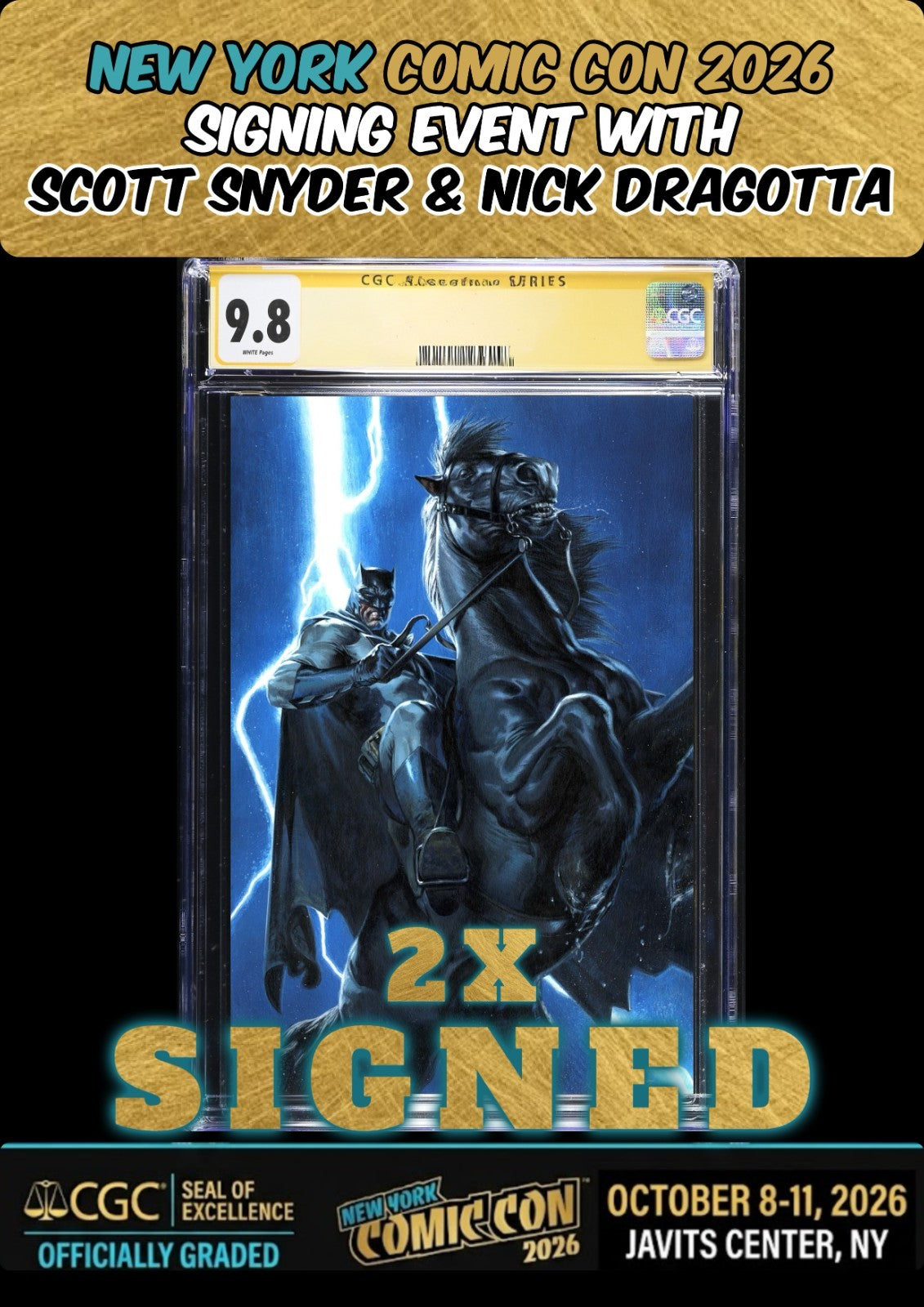 ABSOLUTE BATMAN #23 DELL'OTTO CGC SS 9.8 2X SIGNED SNYDER/DRAGOTTA NYCC PRESALE