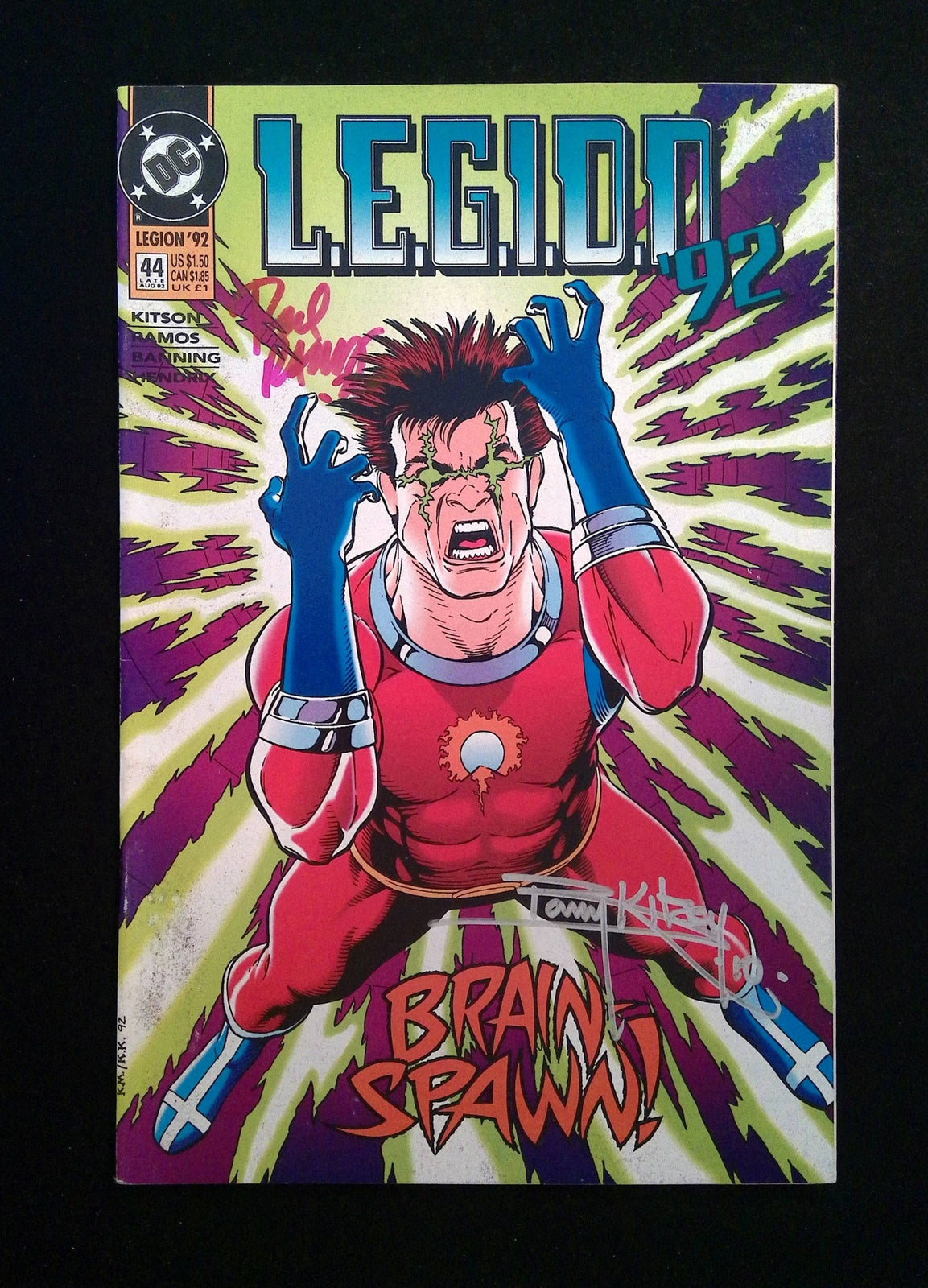 Legion #44  DC Comics 1992 VF+  SIGNED BY BARRY KITSON & RODNEY RAMOS