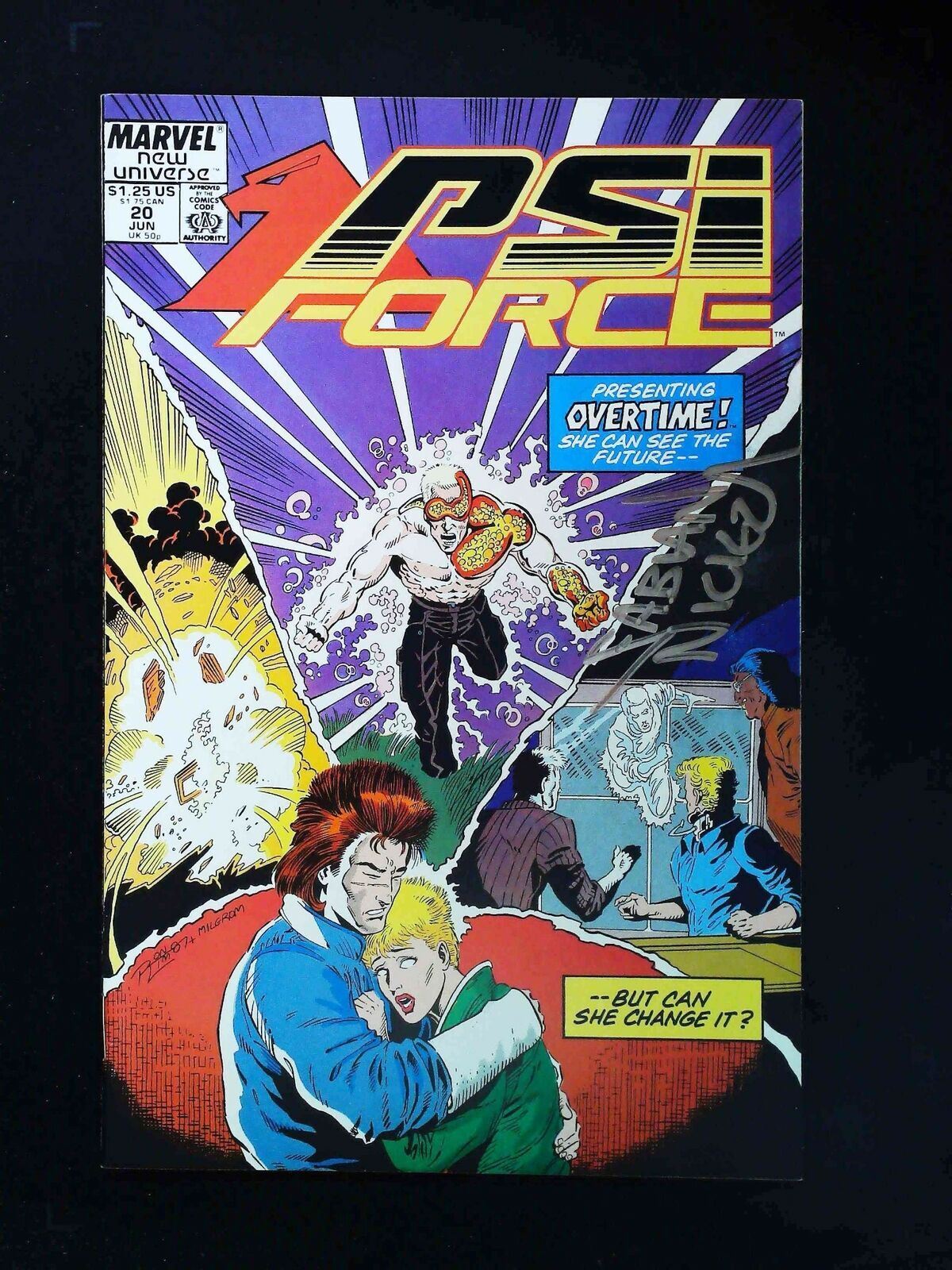 Psi-Force #20  Marvel Comics 1988 Nm-  Signed By Fabian Nicieza