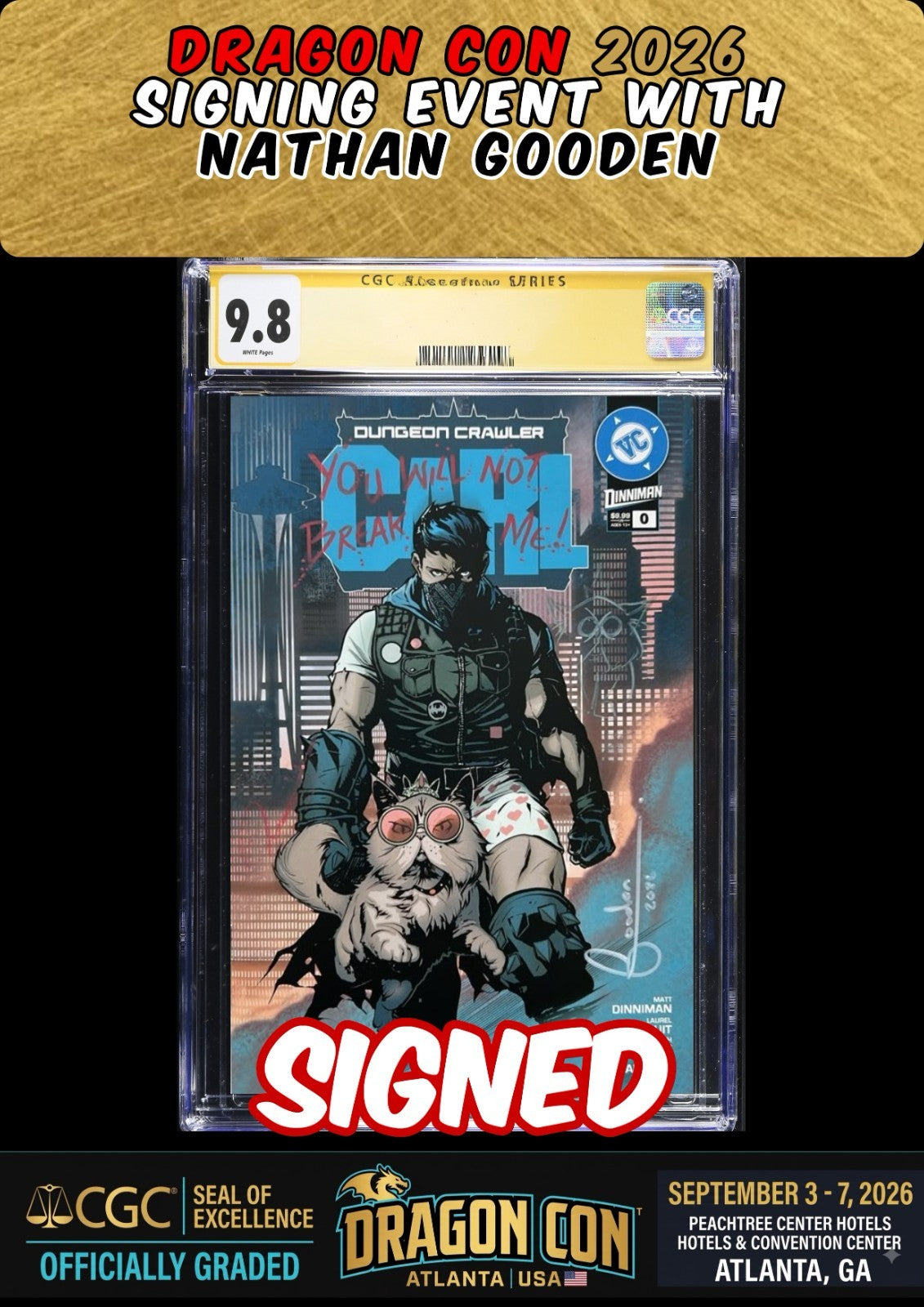 DUNGEON CRAWLER CARL SPECIAL EDITION #0 NATHAN GOODEN CGC SS 9.8 SIGNED PRESALE