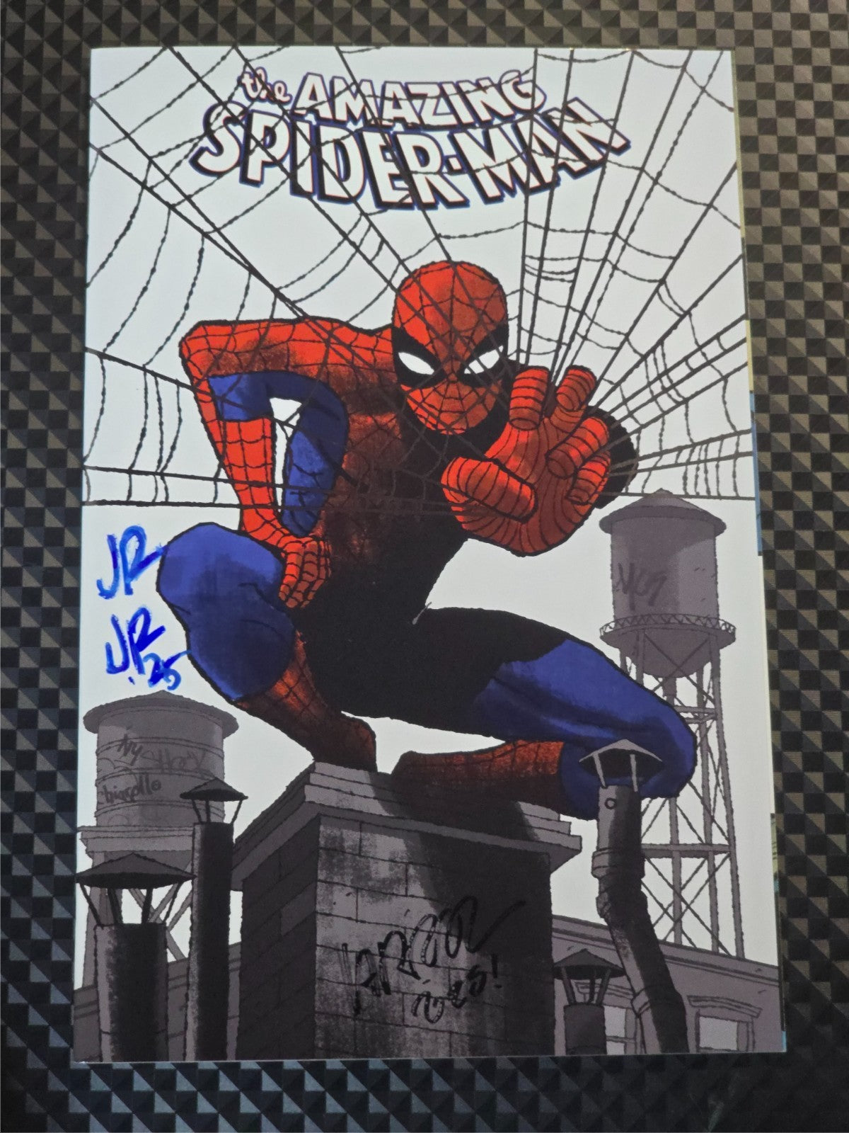 AMAZING SPIDER-MAN #1 CHIARELLO FOIL VARIANT SIGNED ROMITA JR/PEPE LARRAZ COA NM