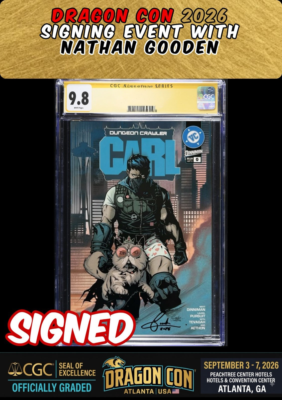 DUNGEON CRAWLER CARL SPECIAL EDITION #0 NATHAN GOODEN CGC SS 9.8 SIGNED PRESALE
