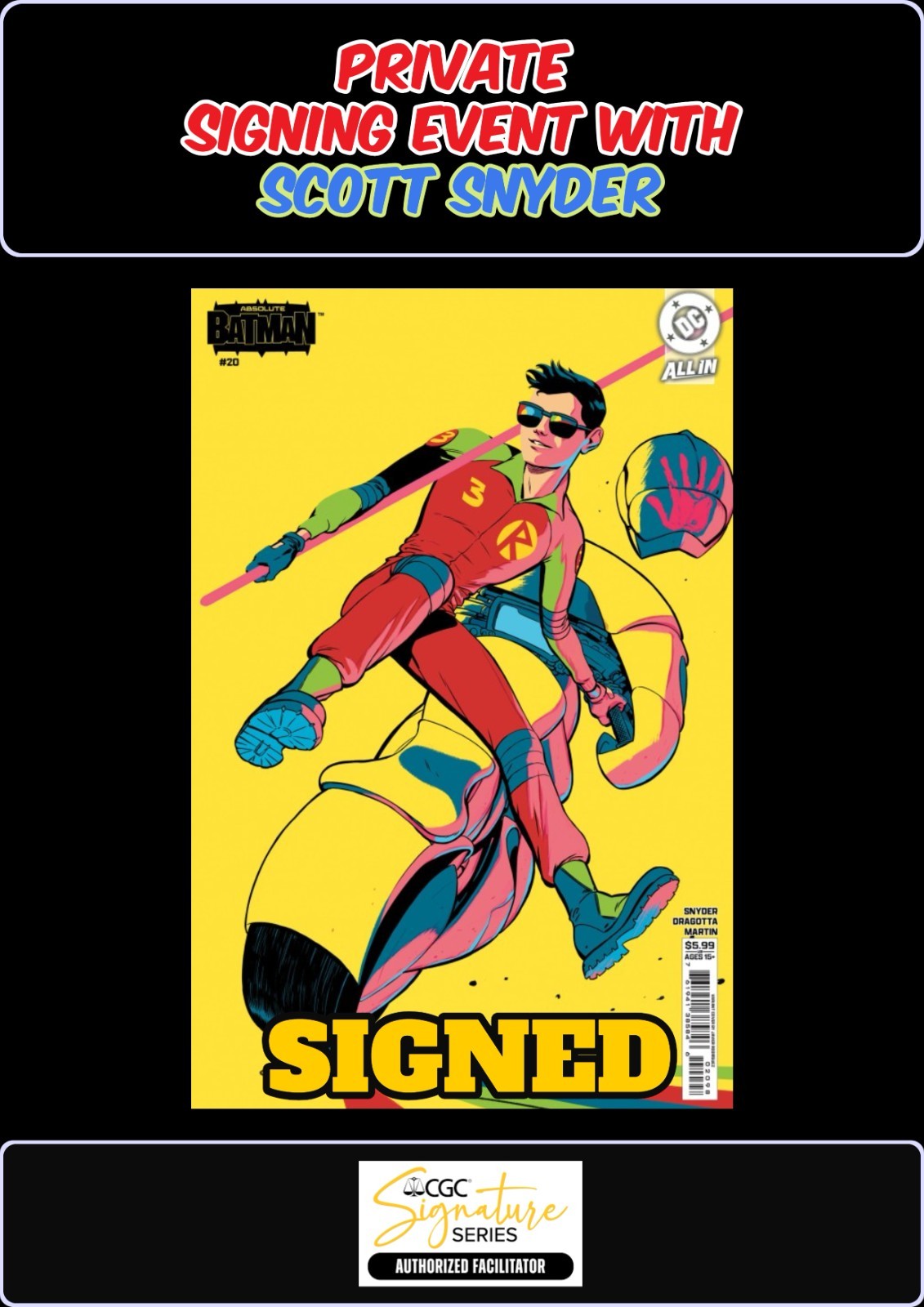 ABSOLUTE BATMAN #20 JAVIER RODRIGUEZ RAW SCOTT SNYDER  SIGNING PRESALE NM/COA