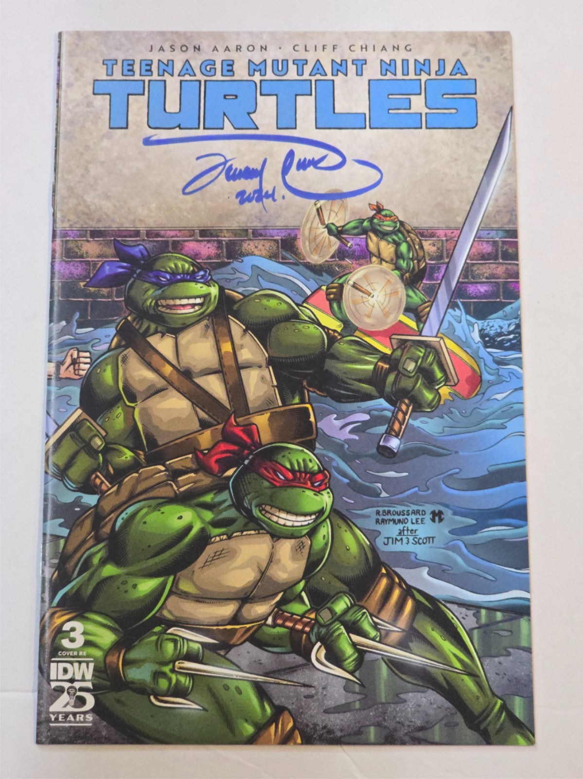 TEENAGE MUTANT NINJA TURTLES #3 ROB BROUSSARD VARIANT SIGNED JEREMY CLARK COA NM