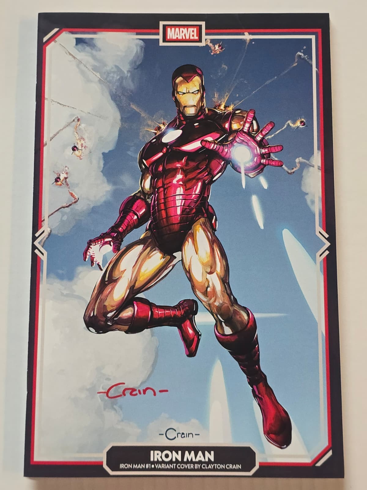 IRON MAN #1 MARVEL COMICS 2026 VARIANT SIGNED BY CLAYTON CRAIN W/COA NM