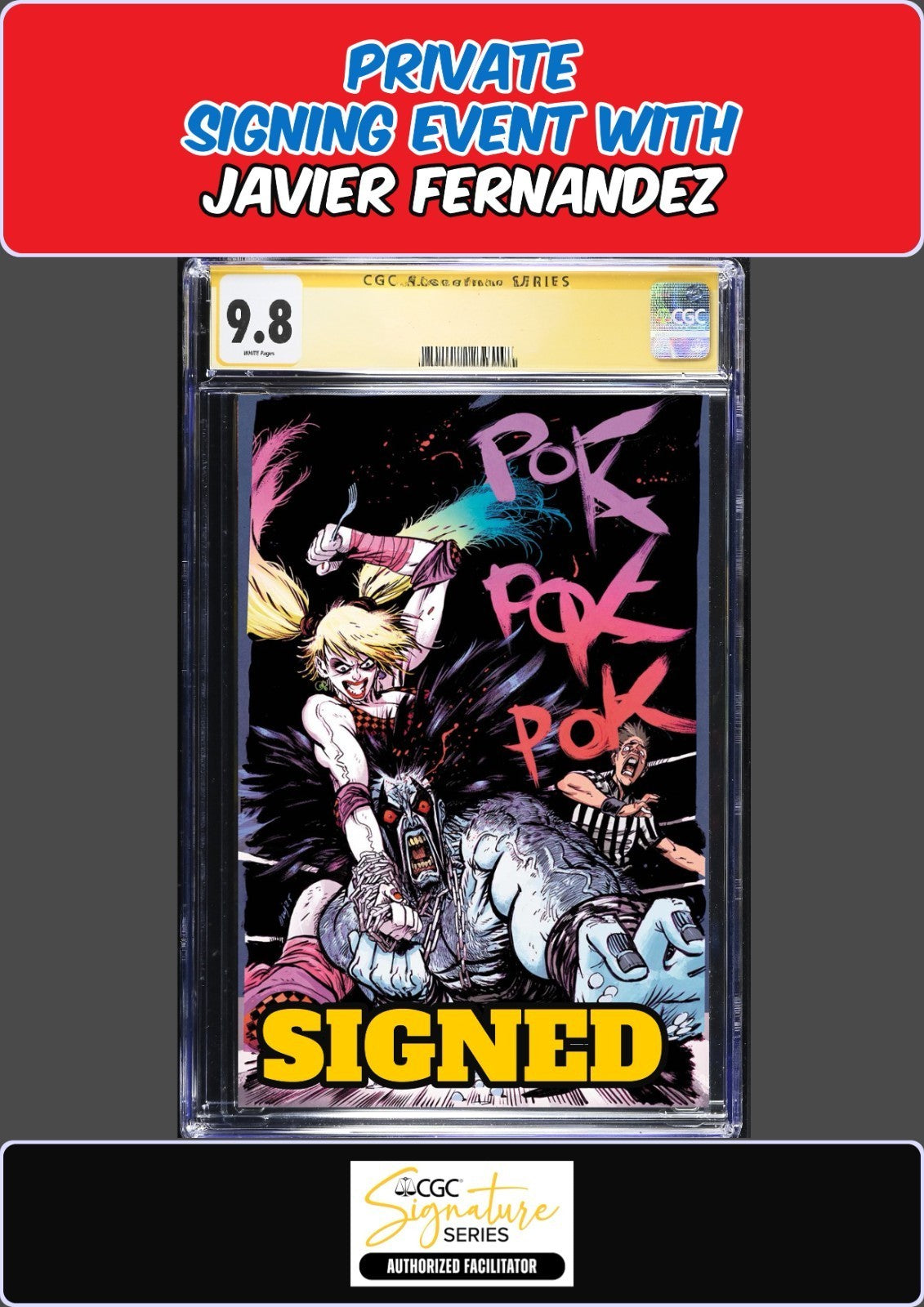 DC K.O. #3 WARREN JOHNSON CGC SS 9.8 JAVIER FERNANDEZ PRIVATE SIGNING PRESALE