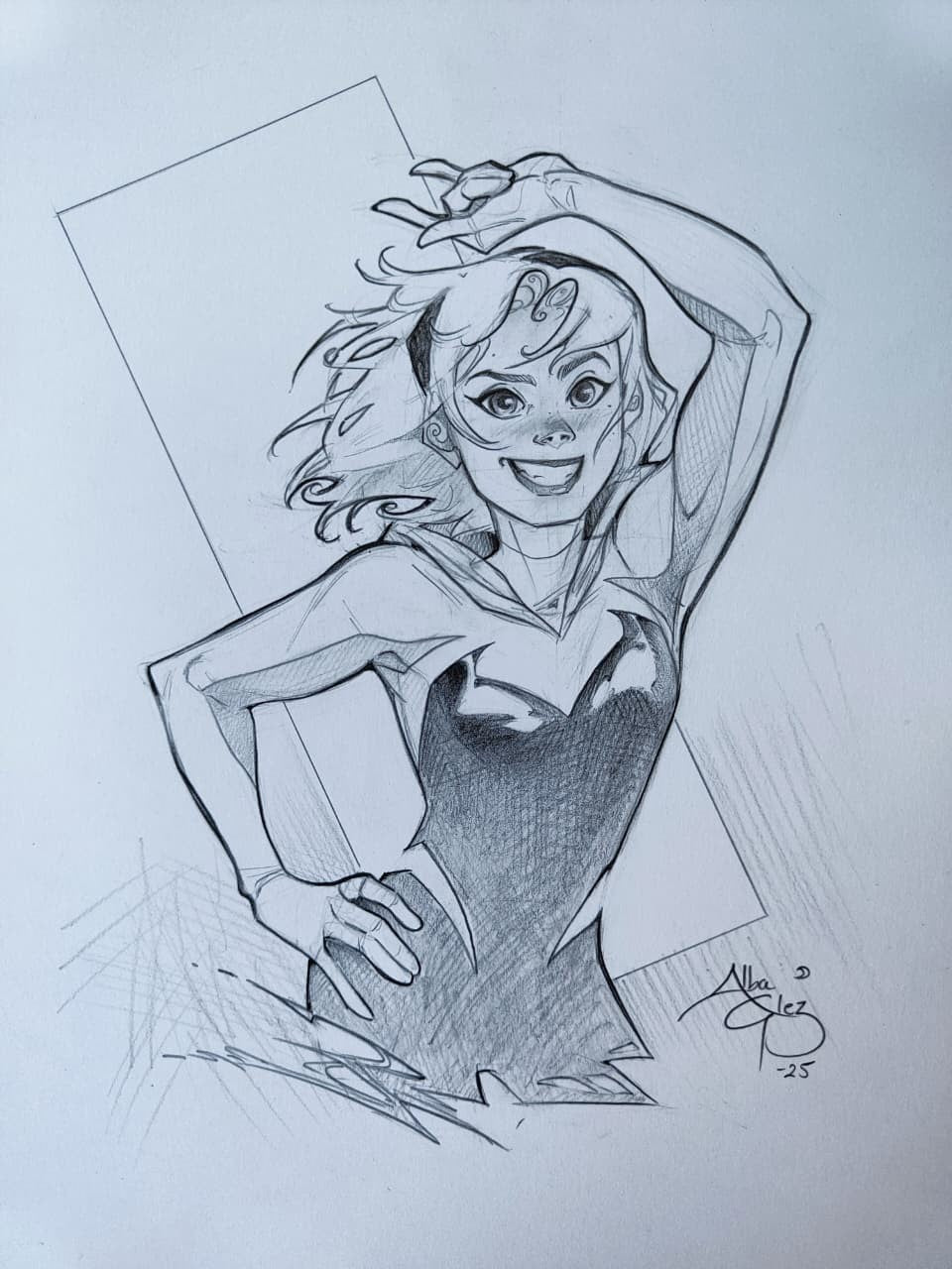 Alba Glez Original Sketch • Custom Commission - On Blank Cover - CGC/RAW
