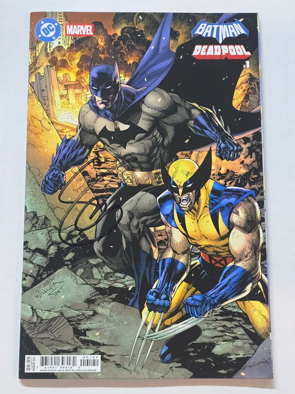BATMAN DEADPOOL #1 DC JIM LEE VARIANT SIGNED BY SCOTT SNYDER W/COA NM