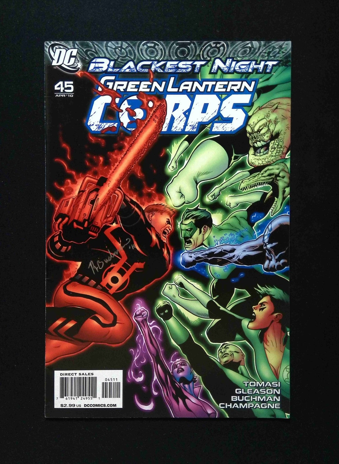 Green Lantern Corp #45  DC Comics 2010 VF+  Signed By REBECCA BUCHMAN