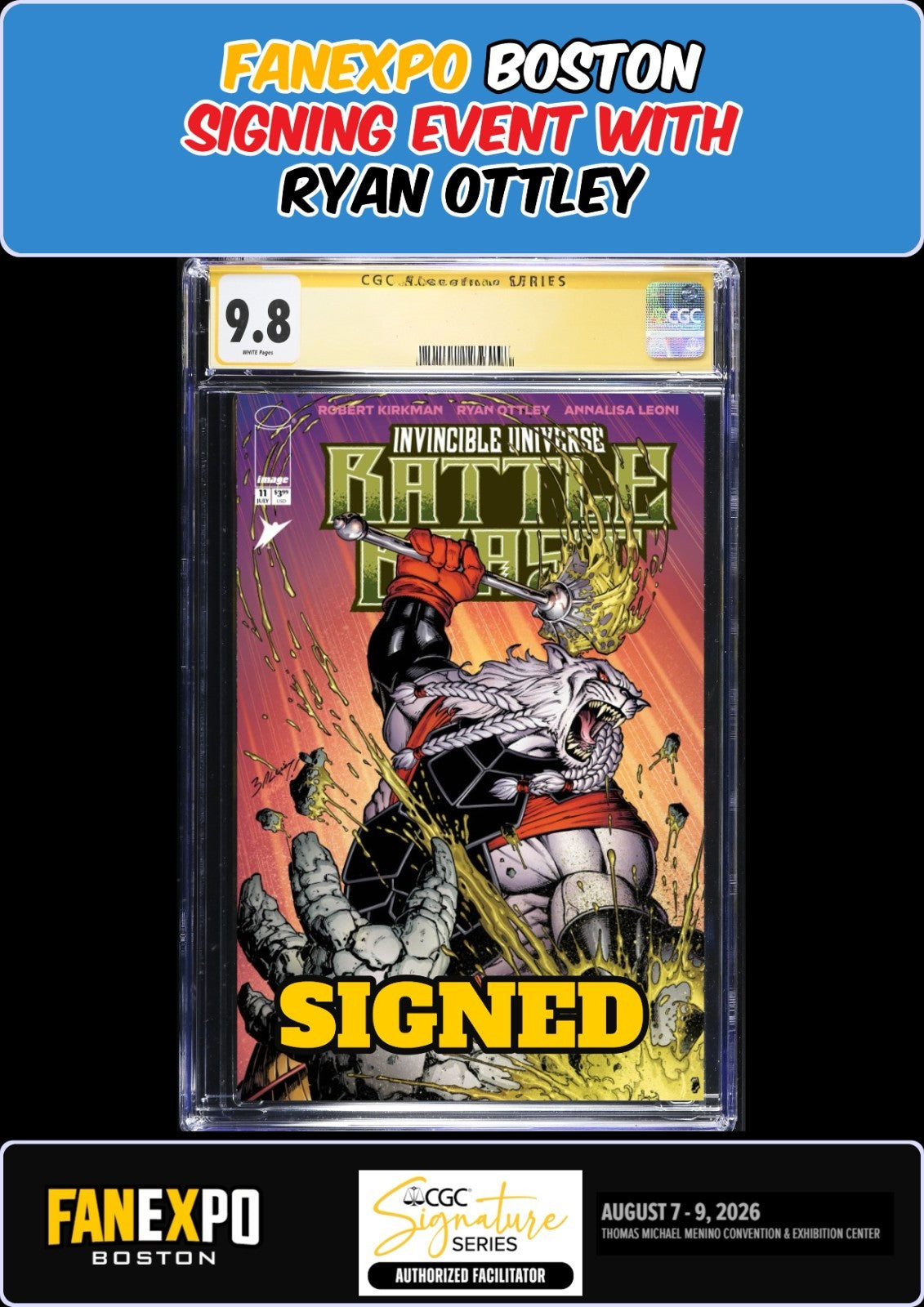BATTLE BEAST #11 MARK BAGLEY CGC SS 9.8 RYAN OTTLEY SIGNED FANEXPO PRESALE